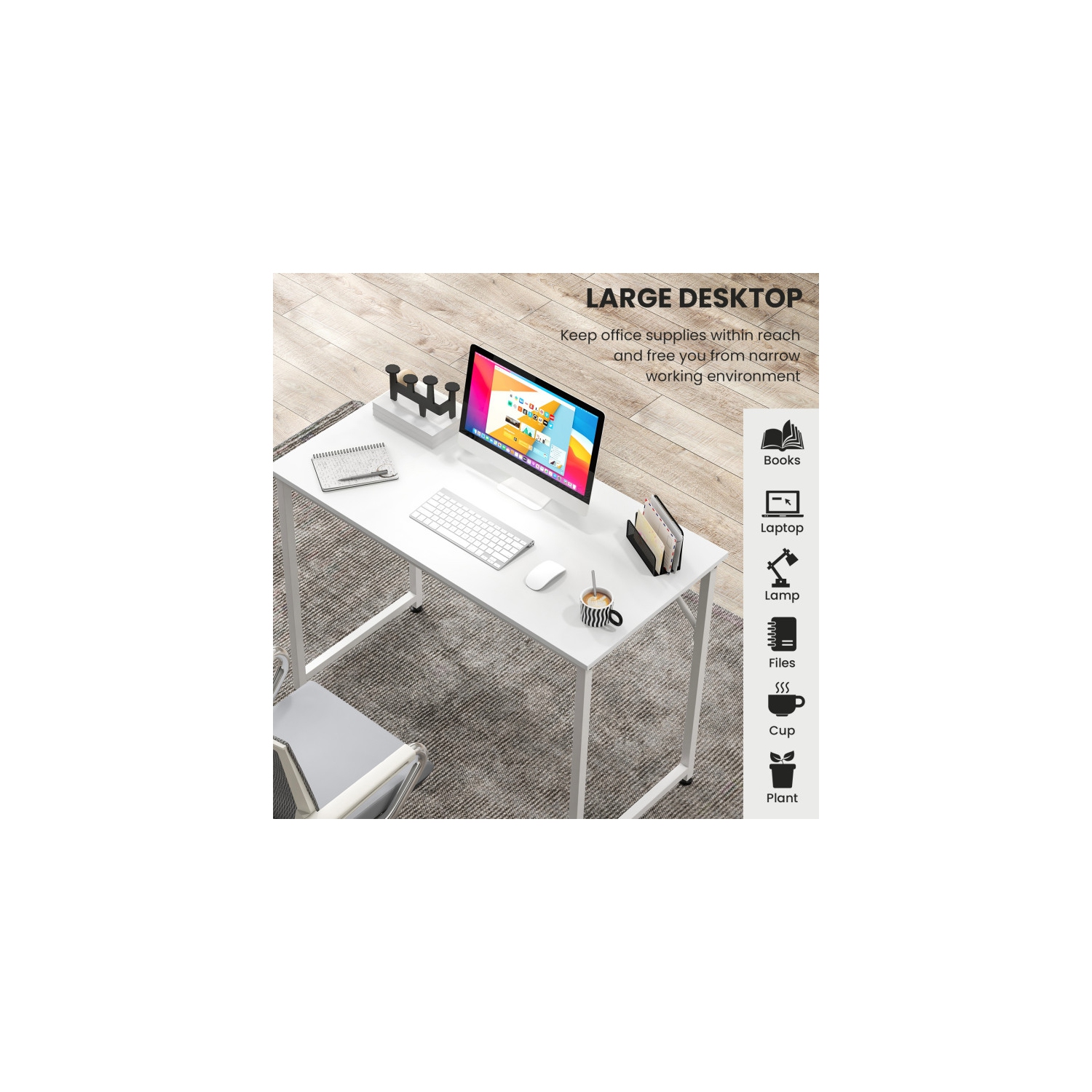 L-Shaped Computer Desk and Writing Workstation for Home Office Corner Setup