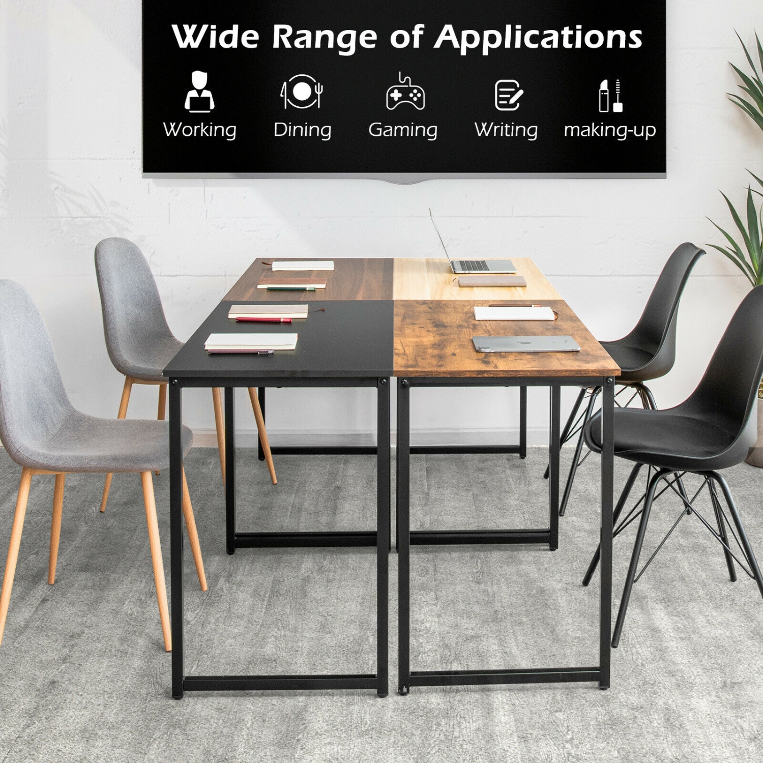 L-Shaped Computer Desk and Writing Workstation for Home Office Corner Setup