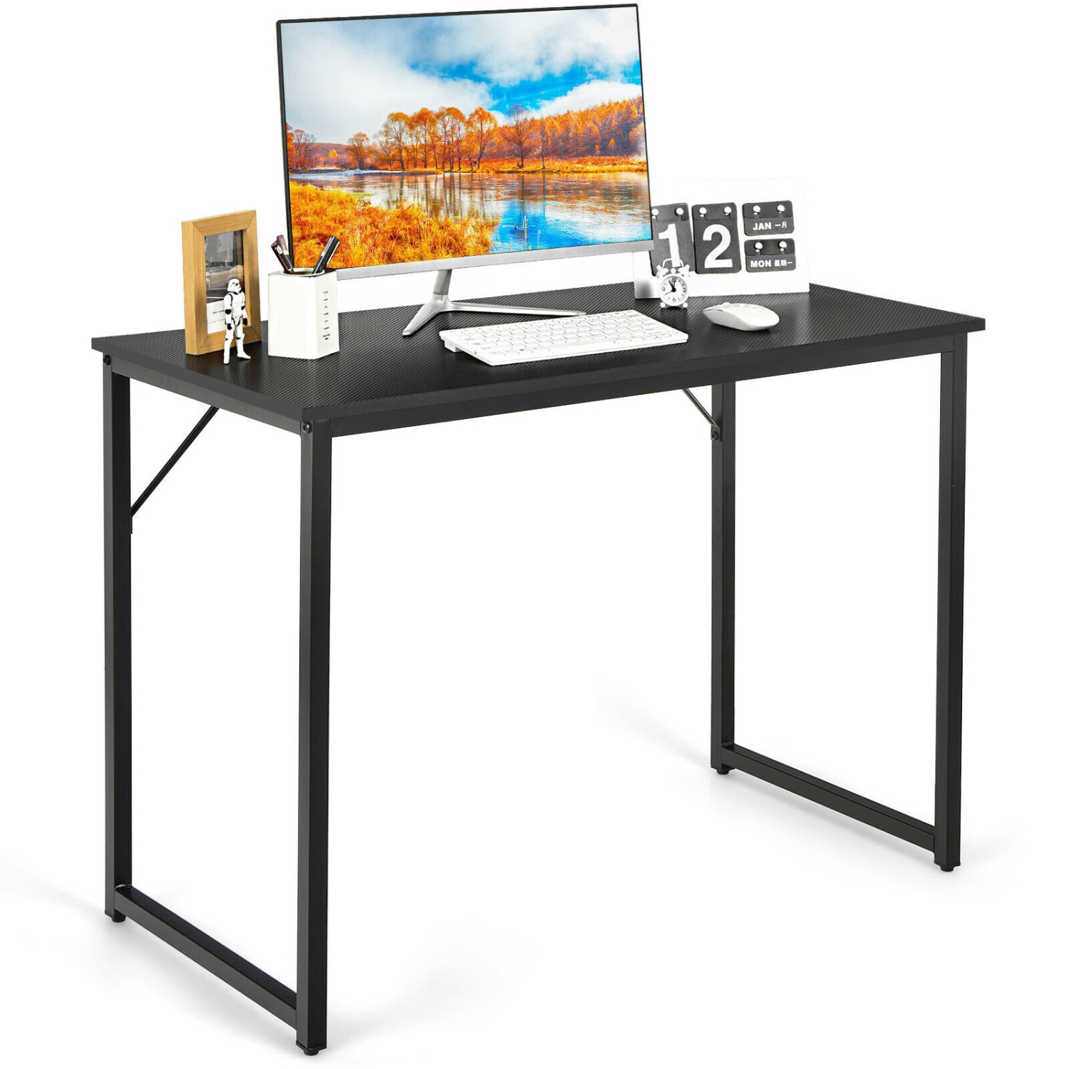 L-Shaped Computer Desk and Writing Workstation for Home Office Corner Setup