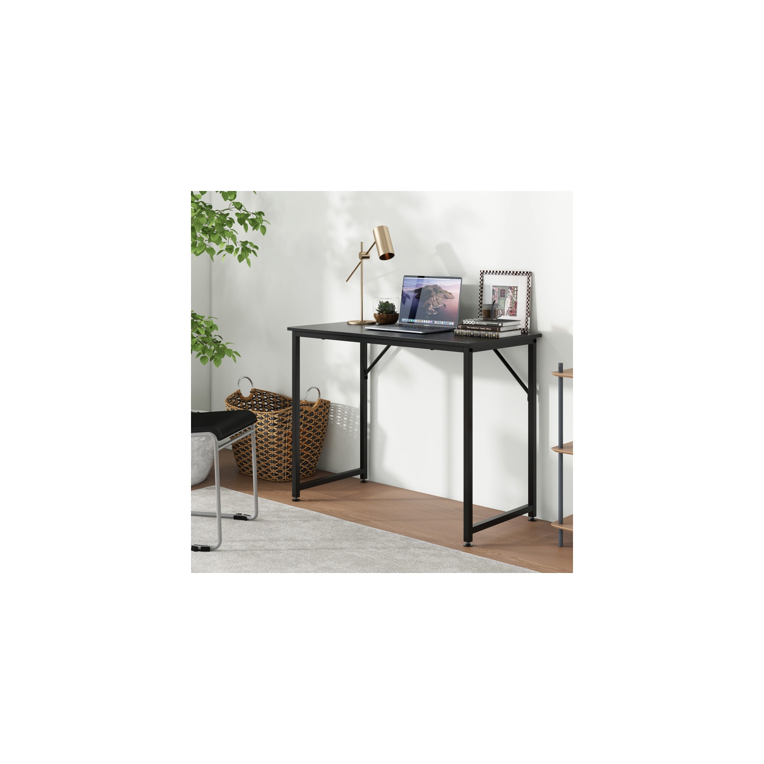 L-Shaped Computer Desk and Writing Workstation for Home Office Corner Setup