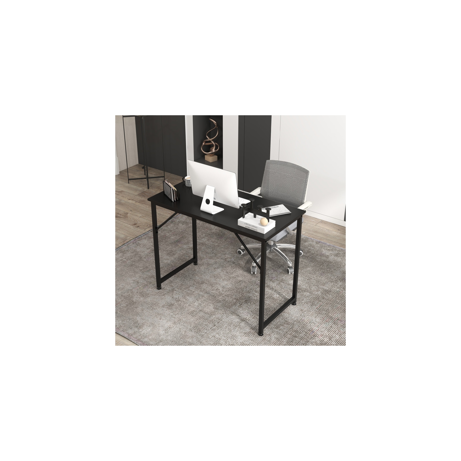 L-Shaped Computer Desk and Writing Workstation for Home Office Corner Setup