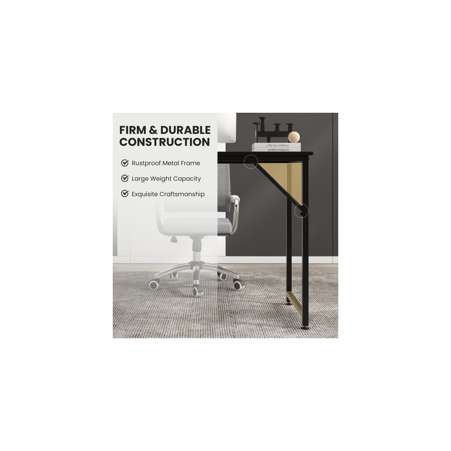 L-Shaped Computer Desk and Writing Workstation for Home Office Corner Setup