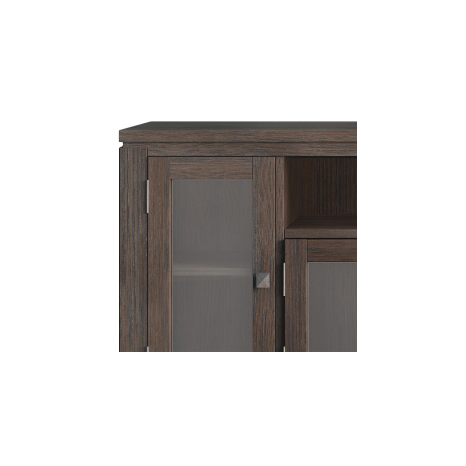 Simpli Home Cosmopolitan 72" Solid Wood TV Media Stand in Farmhouse Brown