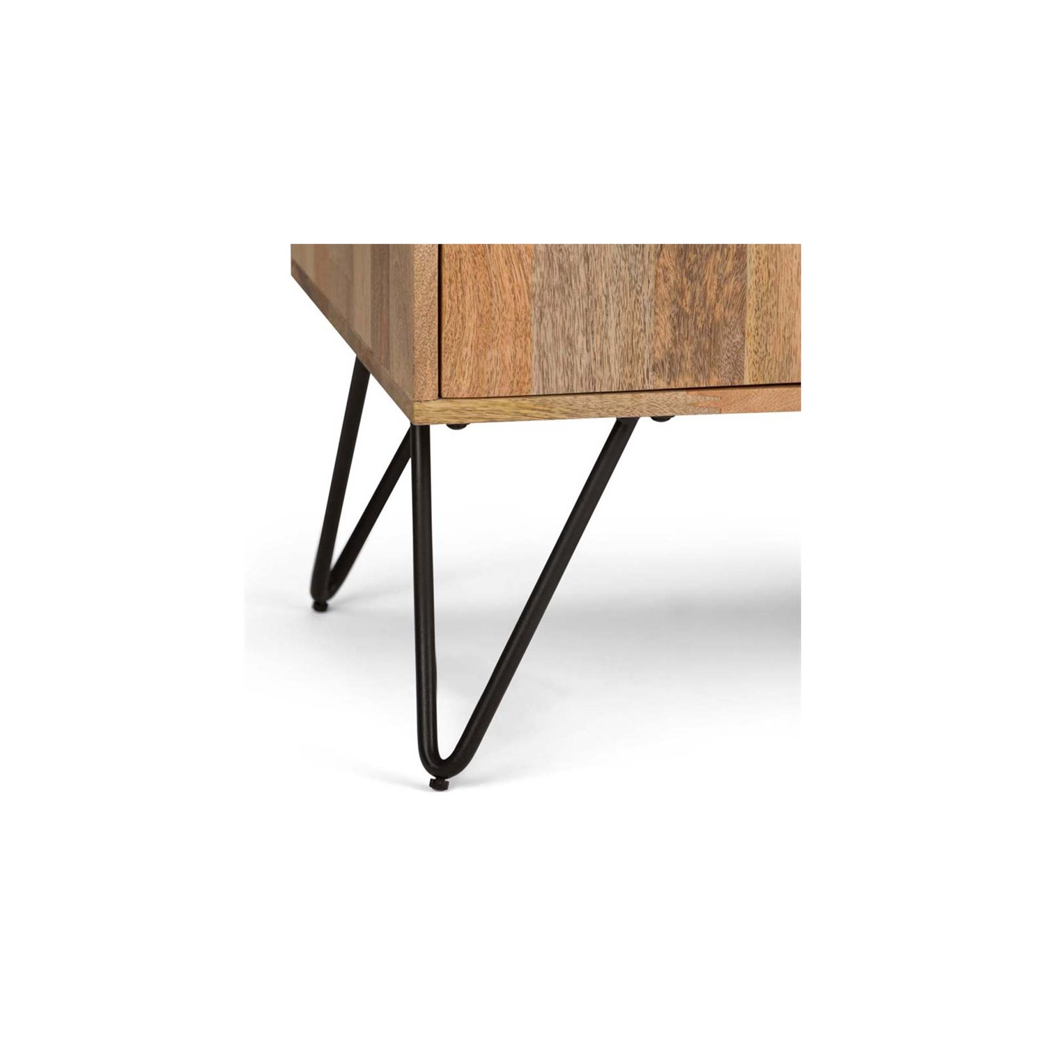 Simpli Home Hunter Mango Wood 60" Industrial TV Media Stand in Natural For TVs up to 65"