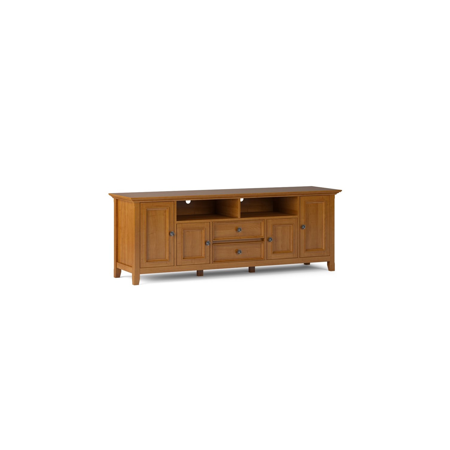 Simpli Home Amherst 72" Solid Wood TV Stand in Light Golden Brown