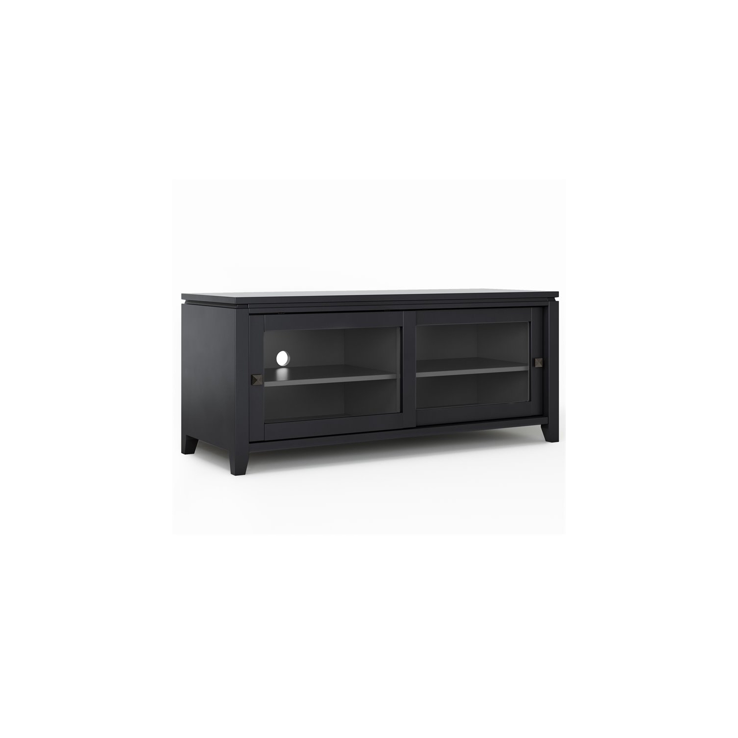 Simpli Home Cosmopolitan 48" Solid Wood TV Media Stand in Black