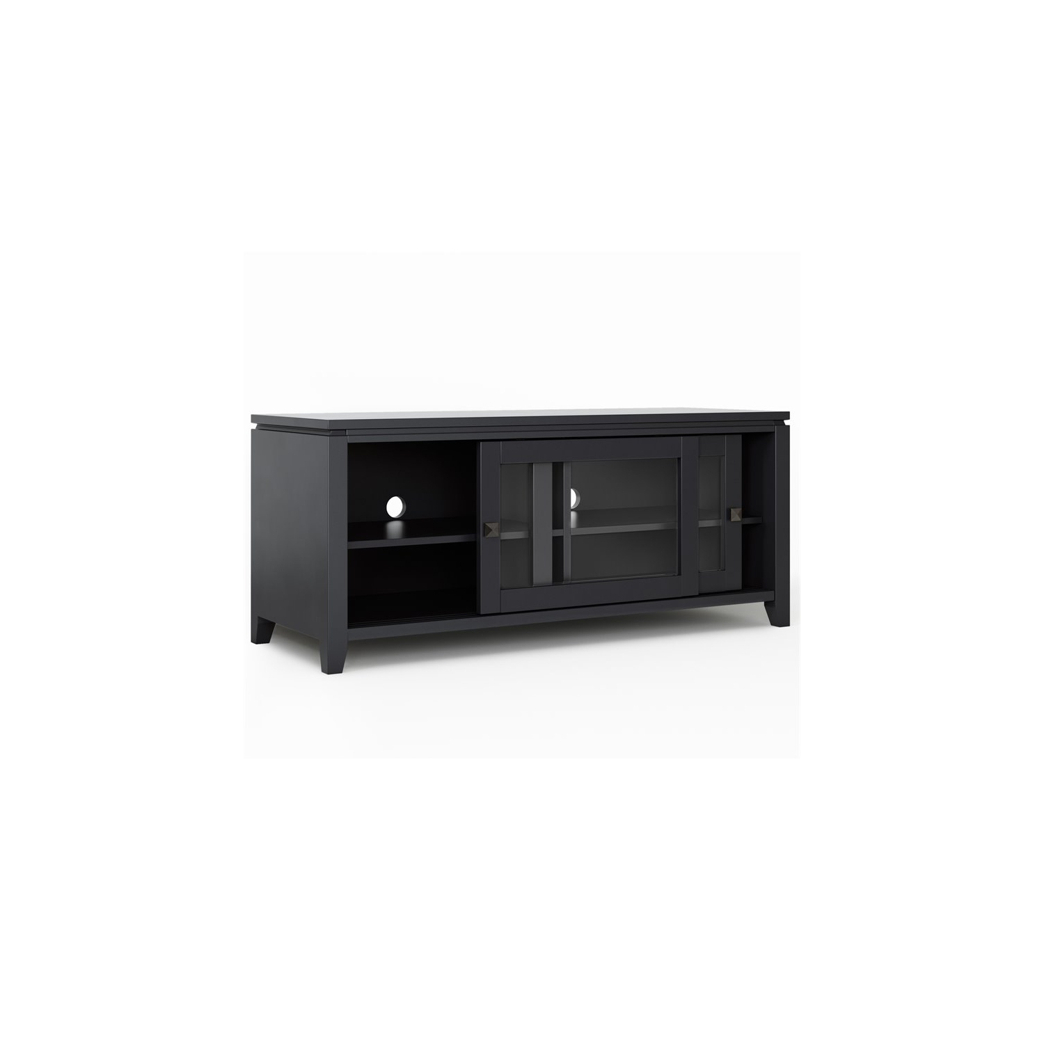 Simpli Home Cosmopolitan 48" Solid Wood TV Media Stand in Black