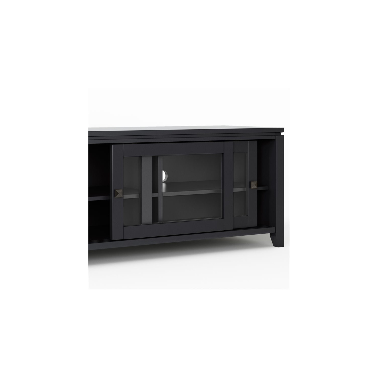 Simpli Home Cosmopolitan 48" Solid Wood TV Media Stand in Black
