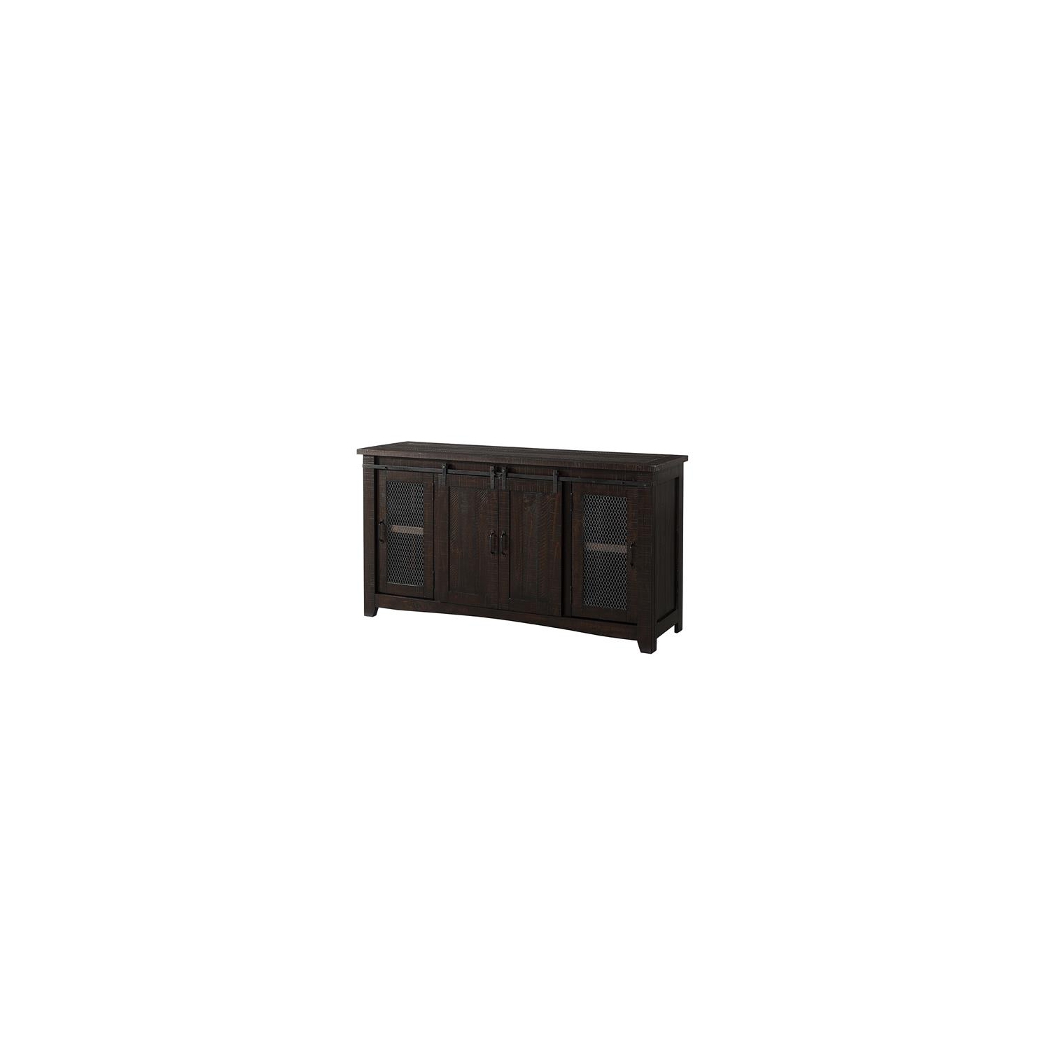 Bowery Hill Farmhouse 65" Solid Wood TV Stand in Espresso Finish