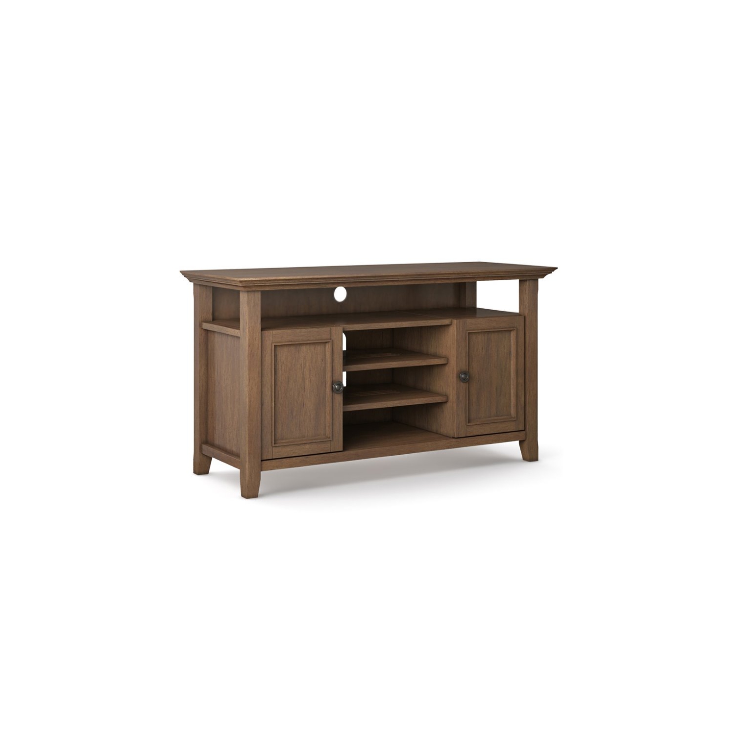 Simpli Home Amherst 54" Solid Wood TV Media Stand in Rustic Natural Aged Brown