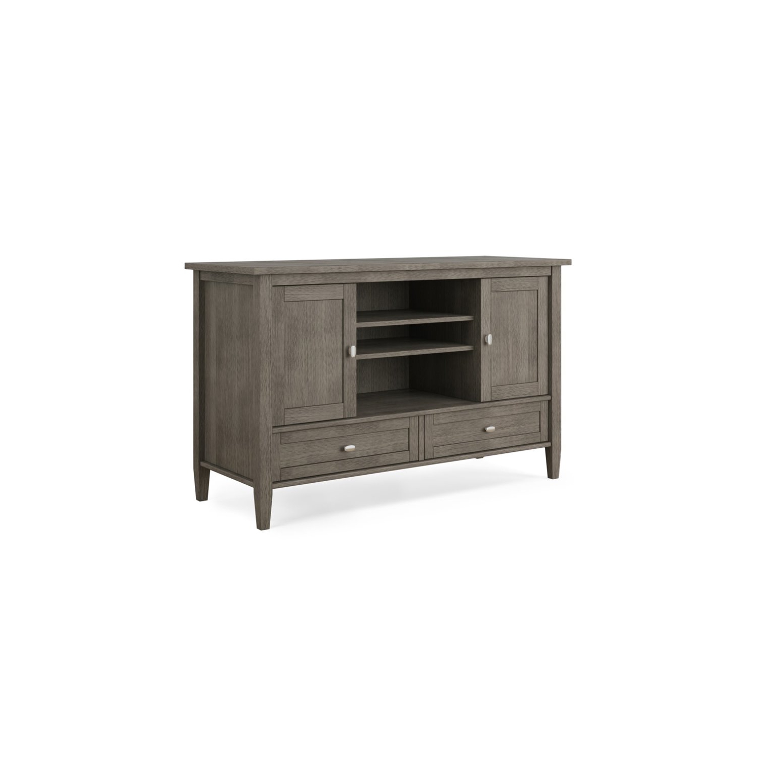 Simpli Home Warm Shaker Wood 47" Transitional TV Media Stand in Farmhouse Gray For TVs up to 50"