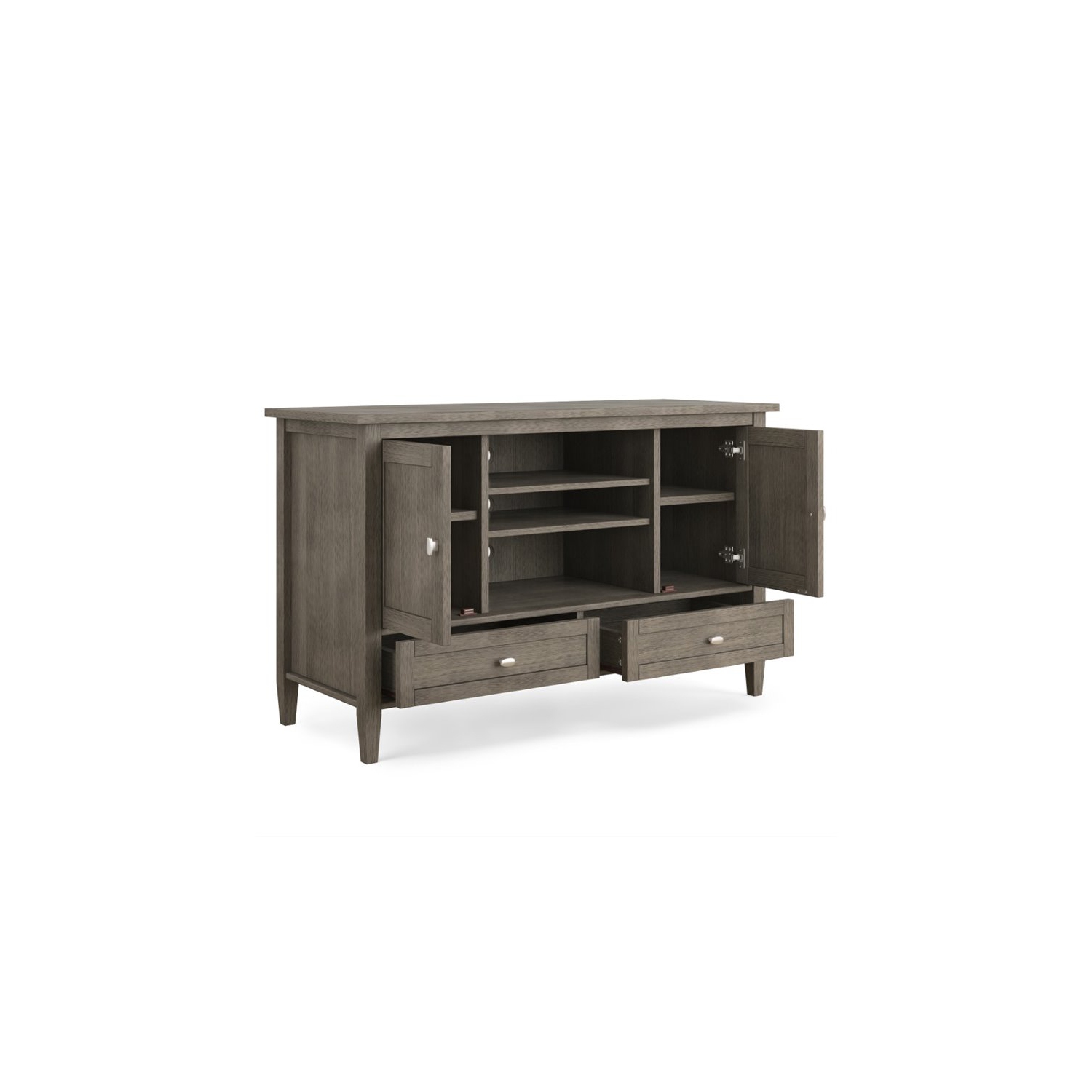 Simpli Home Warm Shaker Wood 47" Transitional TV Media Stand in Farmhouse Gray For TVs up to 50"