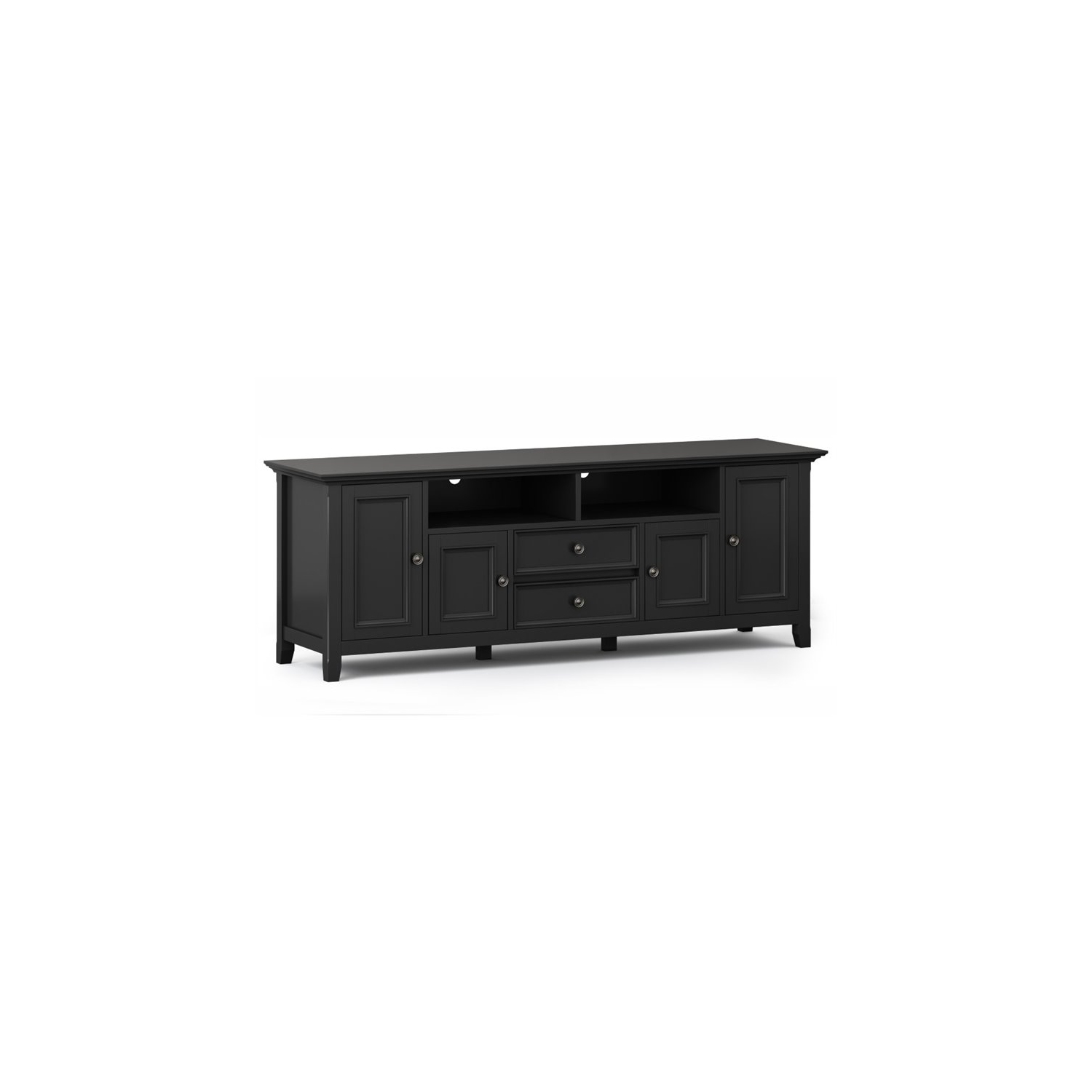 Simpli Home Amherst 72" Solid Wood TV Stand in Black