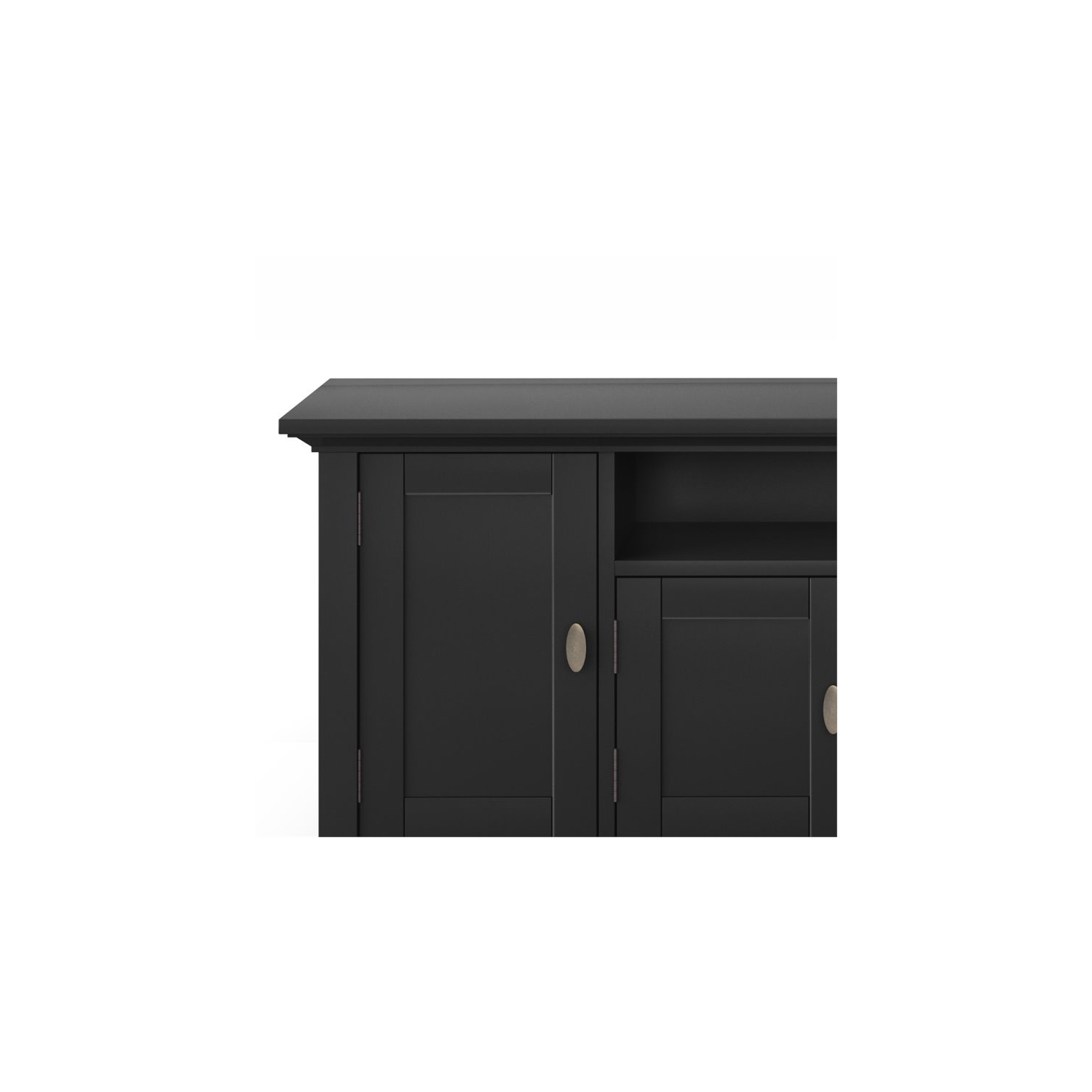 Simpli Home Redmond Wood 72" Transitional TV Media Stand in Black For TVs up to 80"