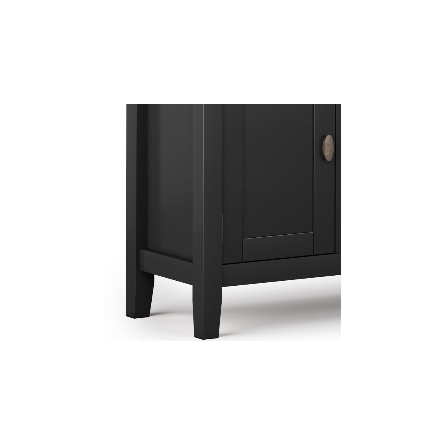 Simpli Home Redmond Wood 72" Transitional TV Media Stand in Black For TVs up to 80"