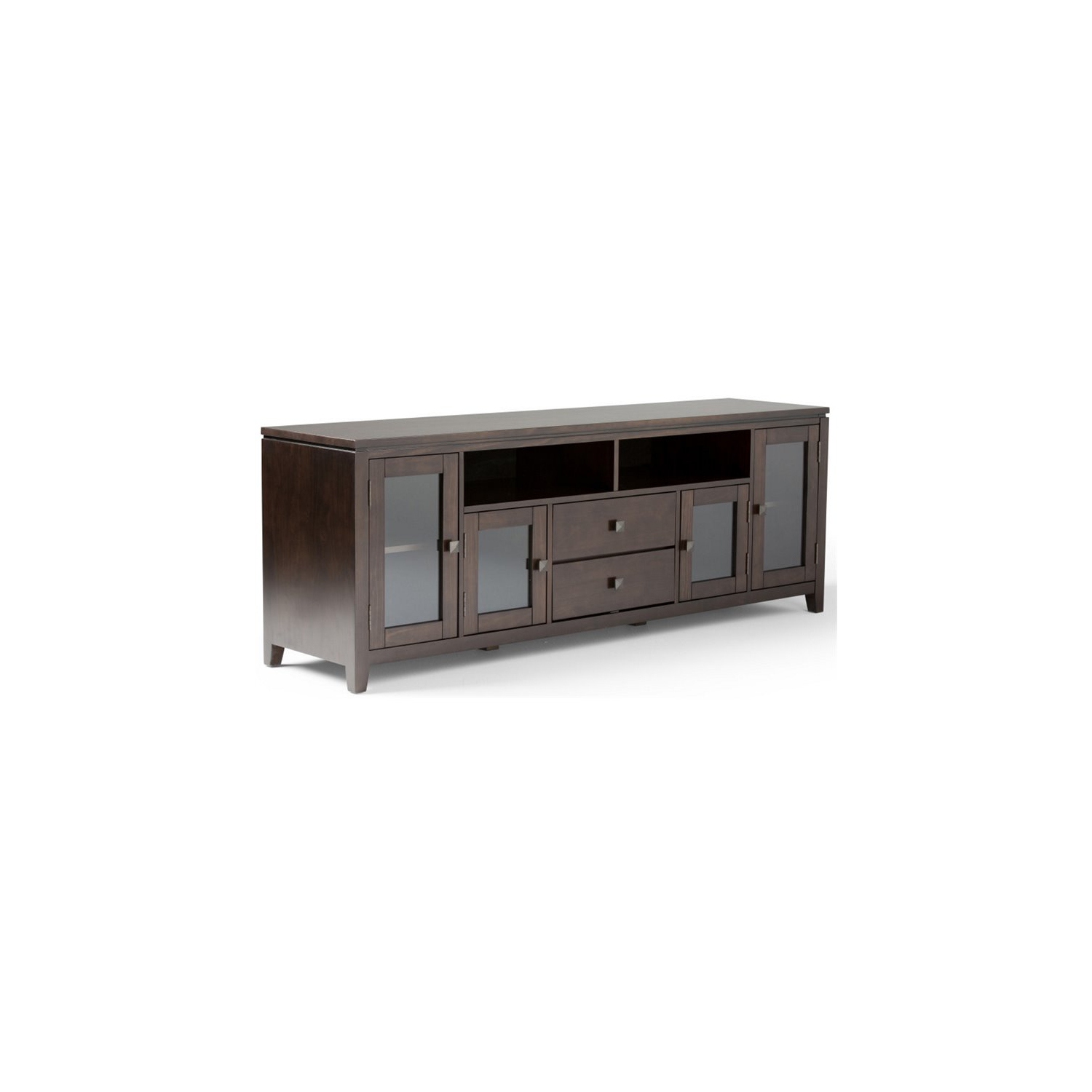 Simpli Home Cosmopolitan Bois massif extra large 72" TV support - Acajou brun