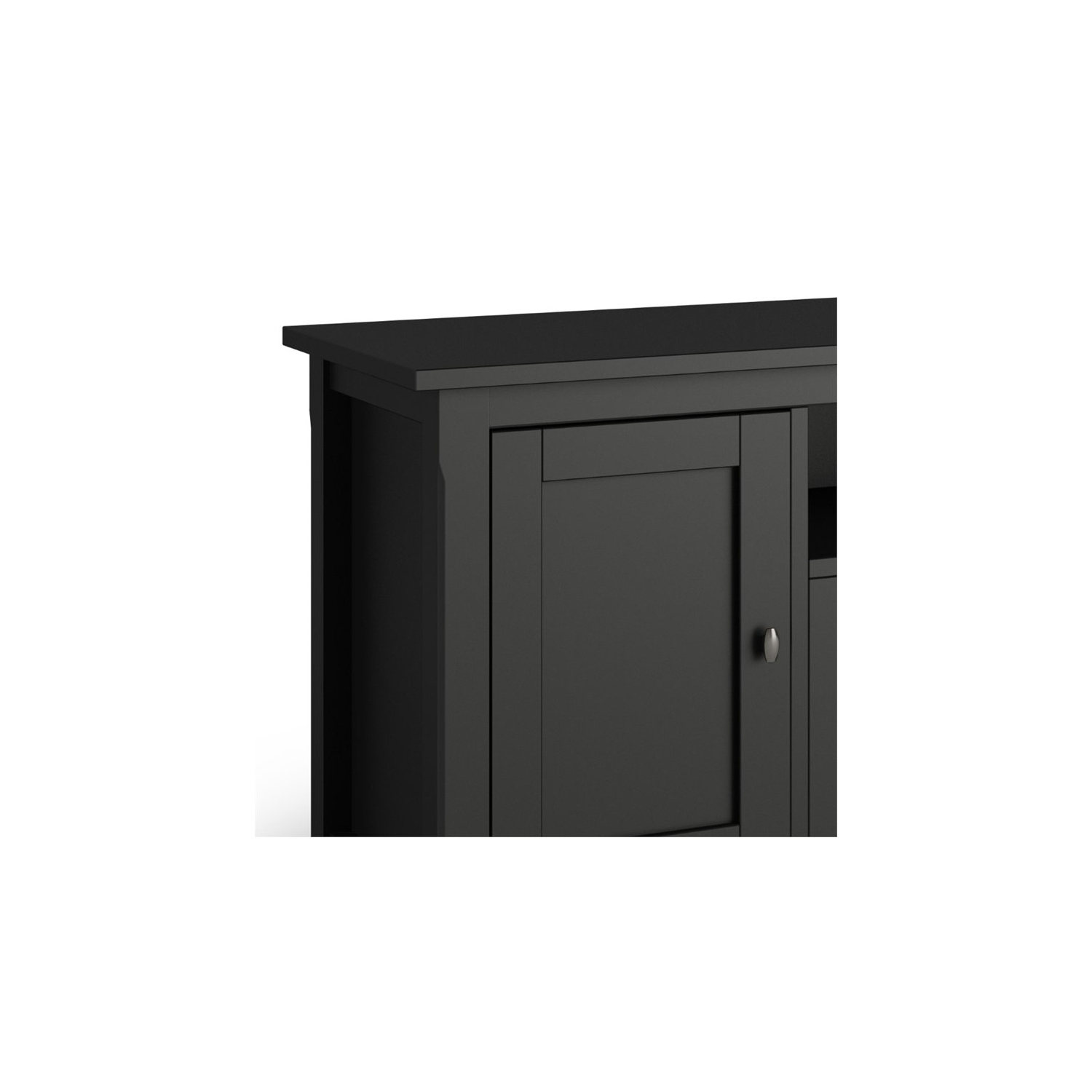 Simpli Home Warm Shaker Wood 72" Transitional TV Media Stand in Black For TVs up to 80"