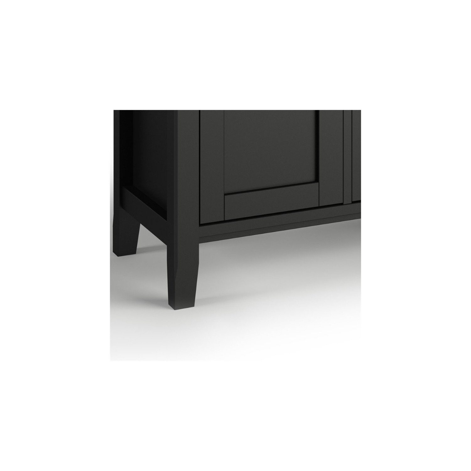 Simpli Home Warm Shaker Wood 72" Transitional TV Media Stand in Black For TVs up to 80"