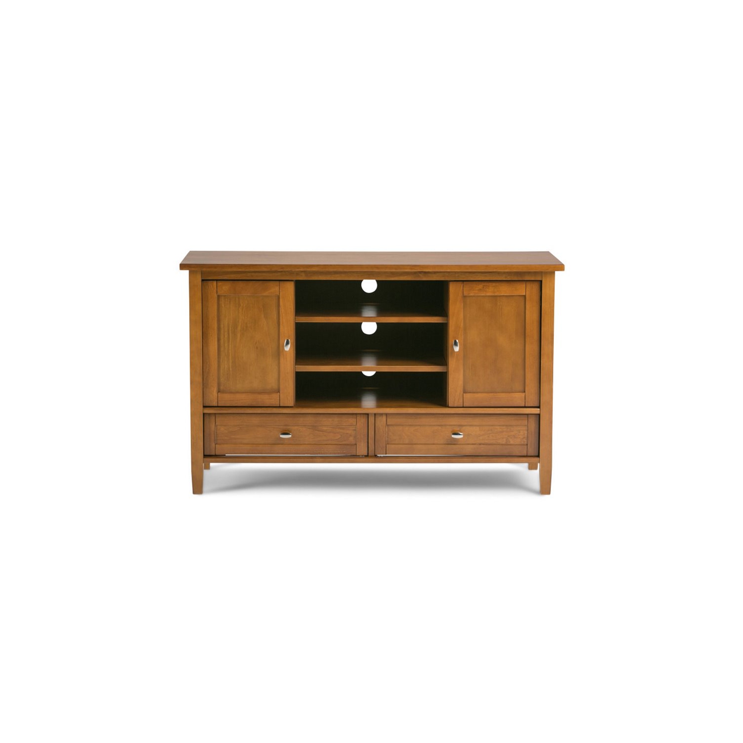 Simpli Home Warm Shaker Wood 47" Transitional TV Media Stand in Light Golden Brown For TVs up to 50"