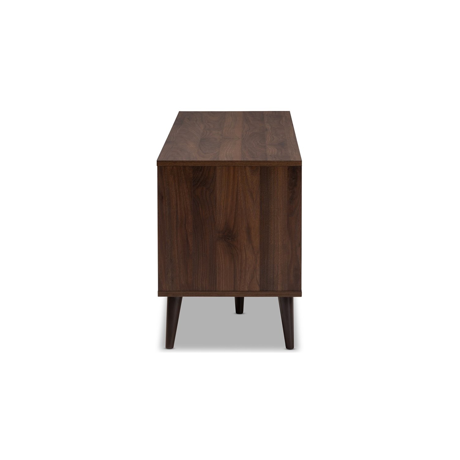 Bowery Hill Modern TV Stand in Brown and Dark Grey