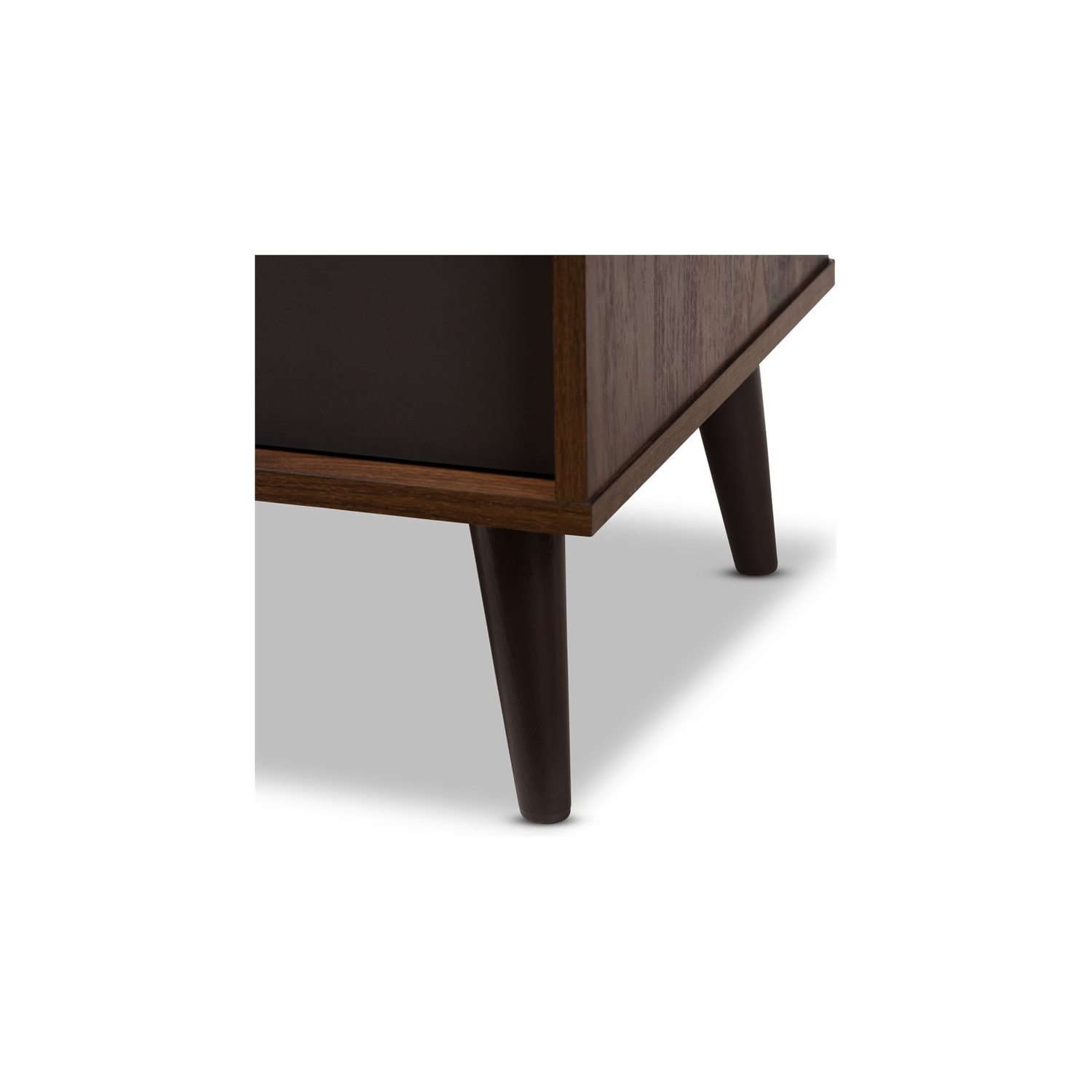 Bowery Hill Modern TV Stand in Brown and Dark Grey
