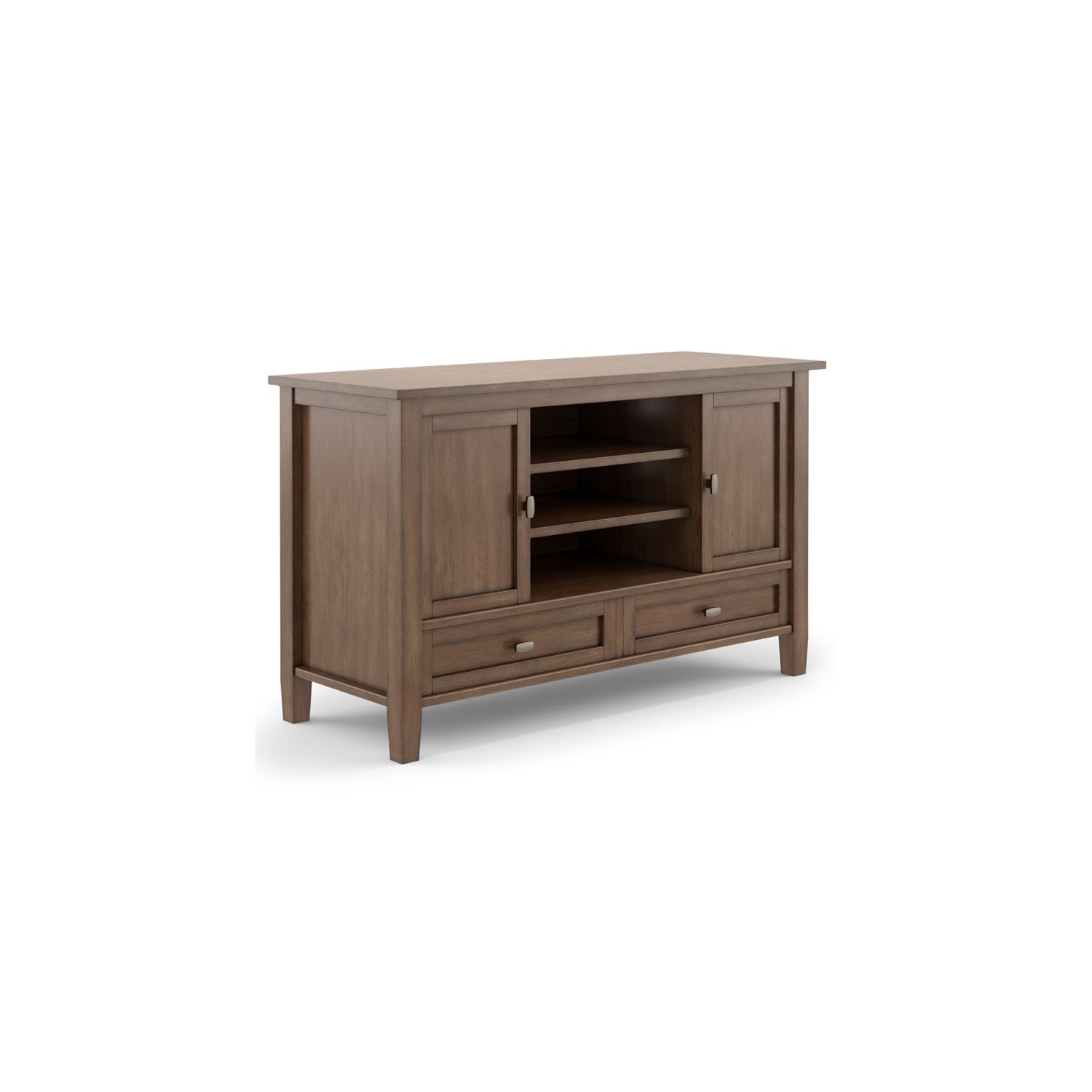 Simpli Home Bois de Shaker chaud 47" Transitionnel TV Support de médias en brun naturel rustique Pour les téléviseurs jusqu'à 50"