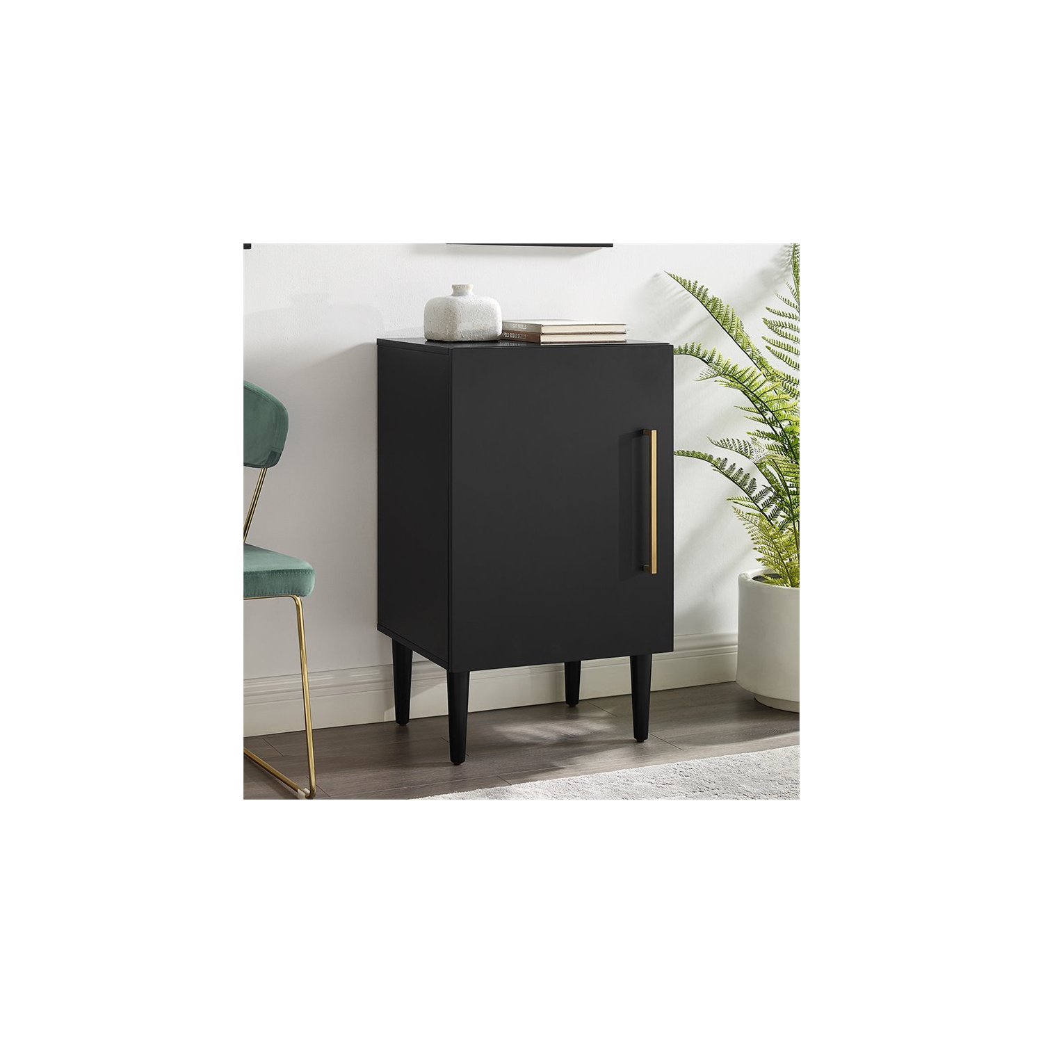 Crosley Everett Record Player Stand in Matte Black