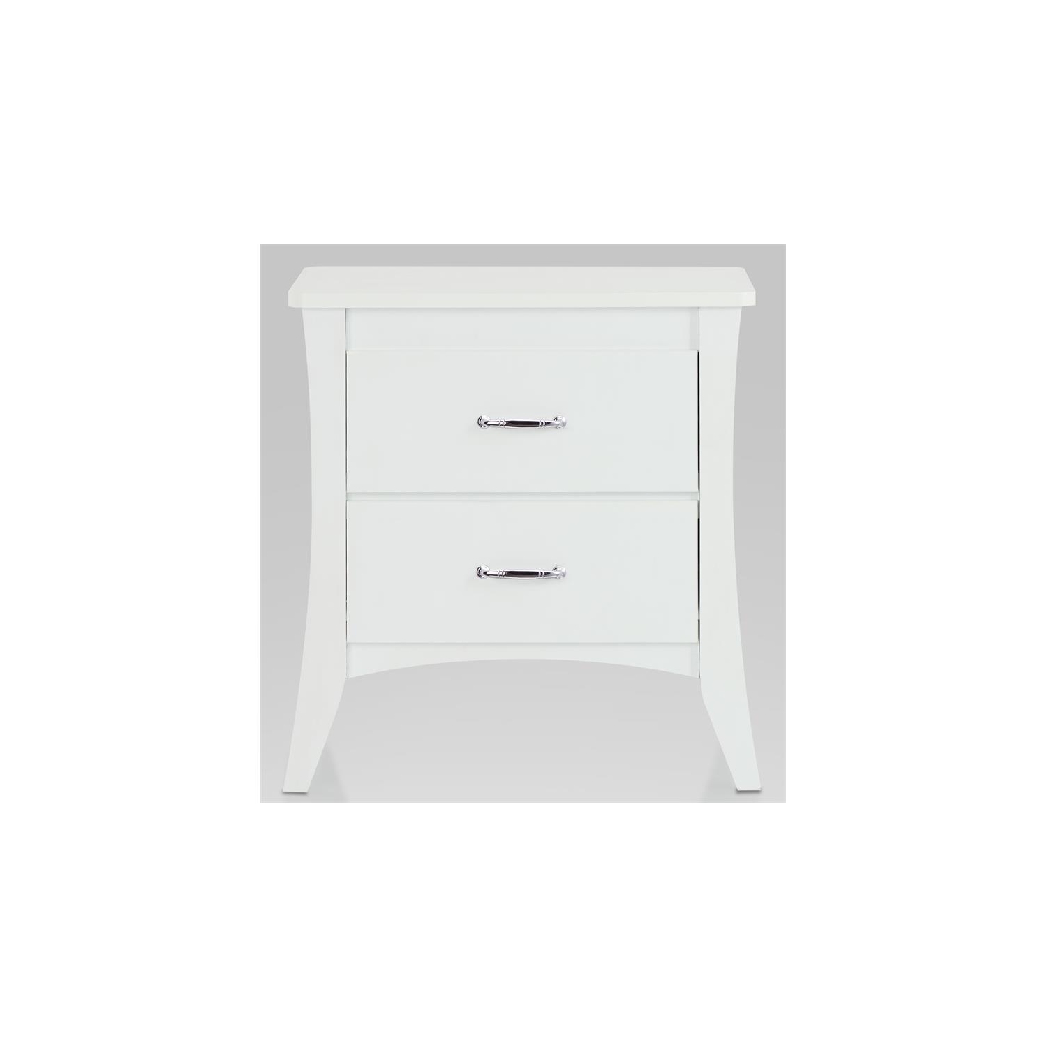 ACME Babb Wooden Rectangular Nightstand with 2 Drawers and Tapered Legs in White
