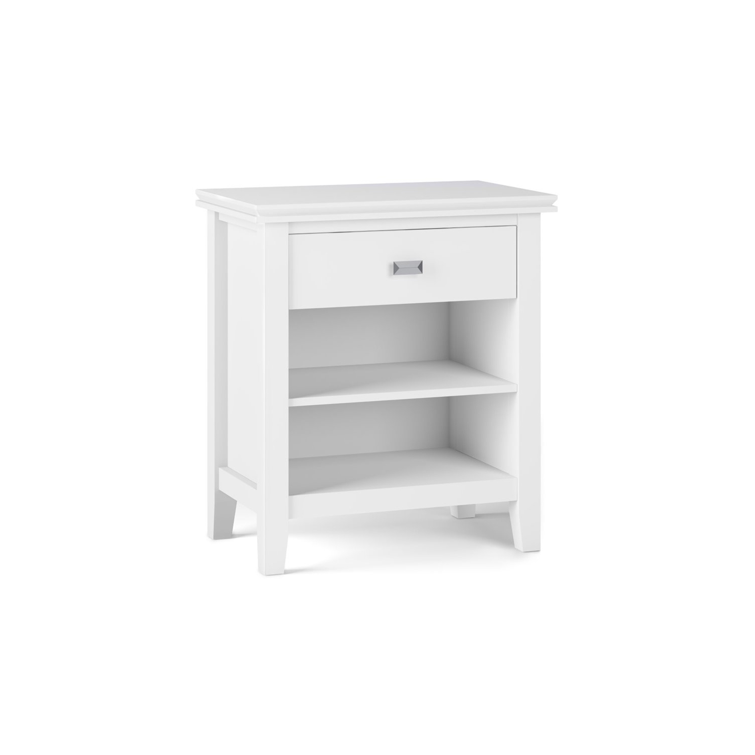Simpli Home Artisan Wood 24" Transitional Bedside Nightstand Table in White