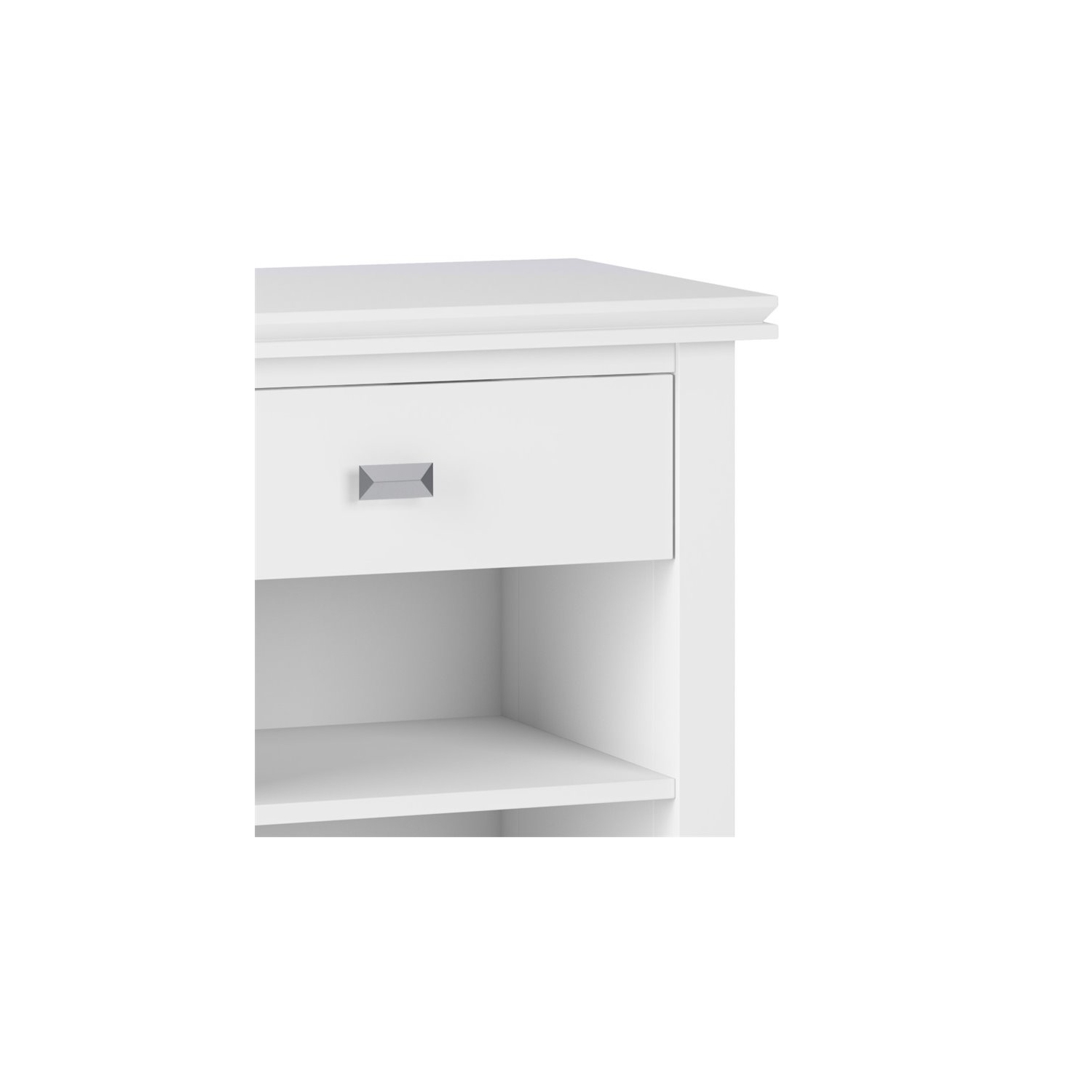 Simpli Home Artisan Wood 24" Transitional Bedside Nightstand Table in White