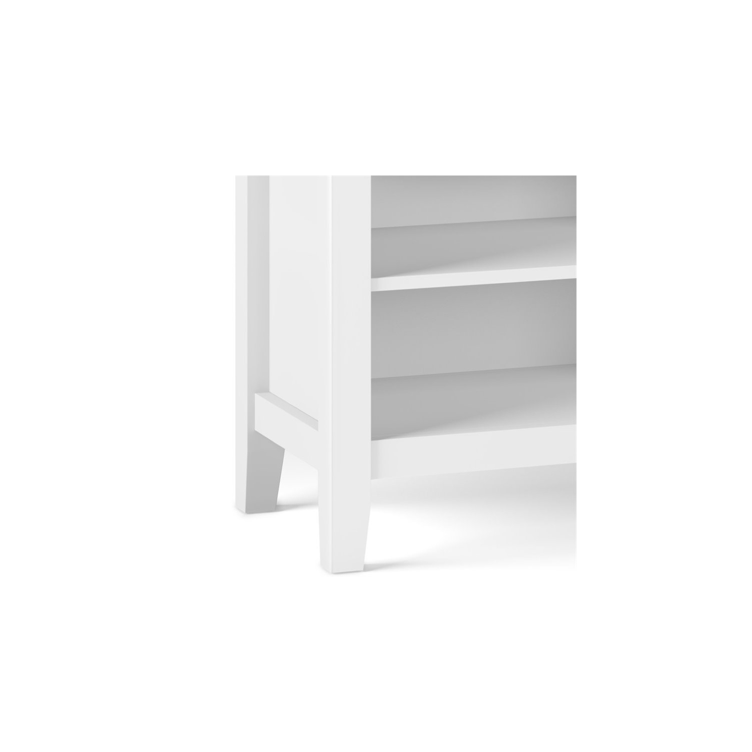 Simpli Home Artisan Wood 24" Transitional Bedside Nightstand Table in White