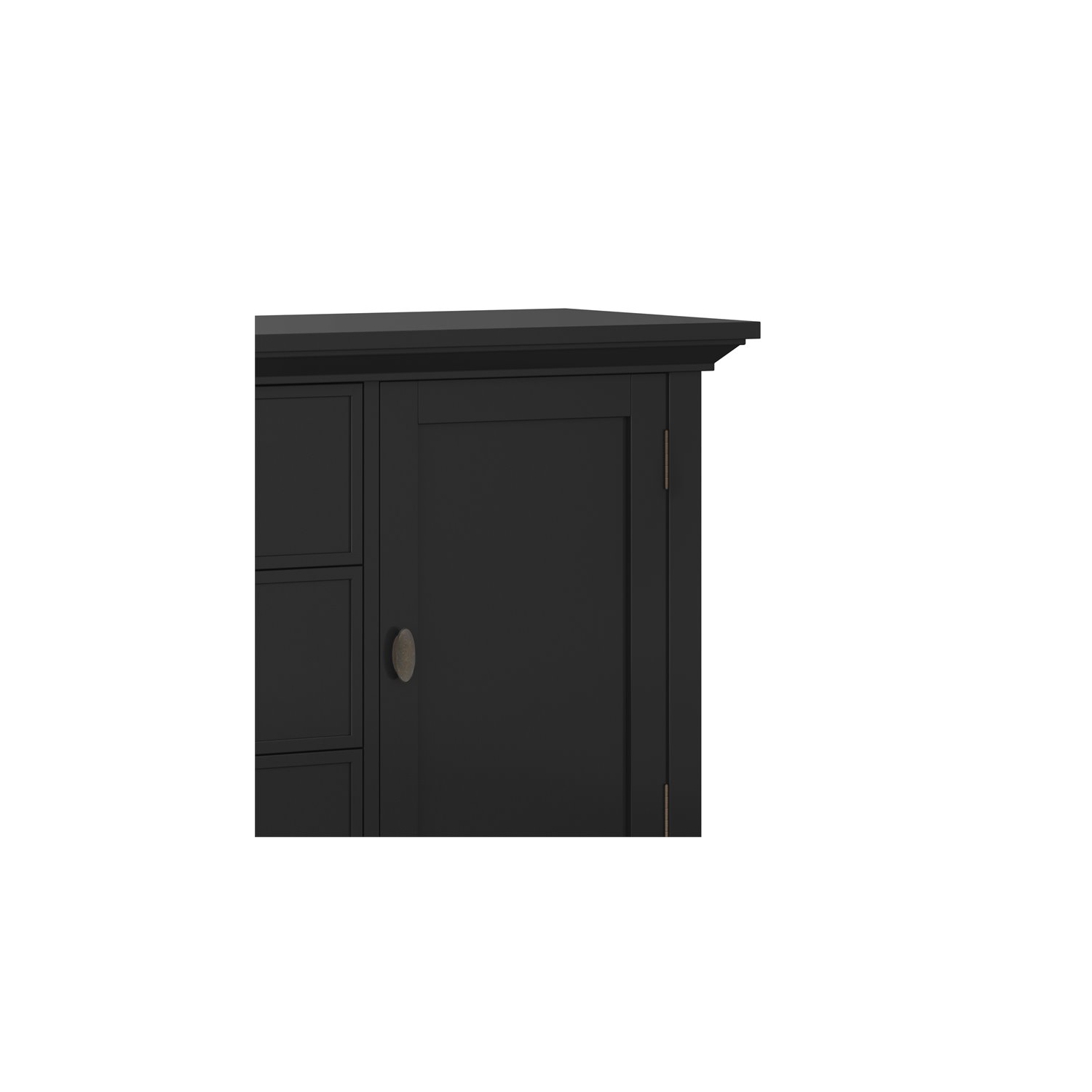 Simpli Home Redmond Solid Wood 39 " Transitional Medium Storage Cabinet in Black