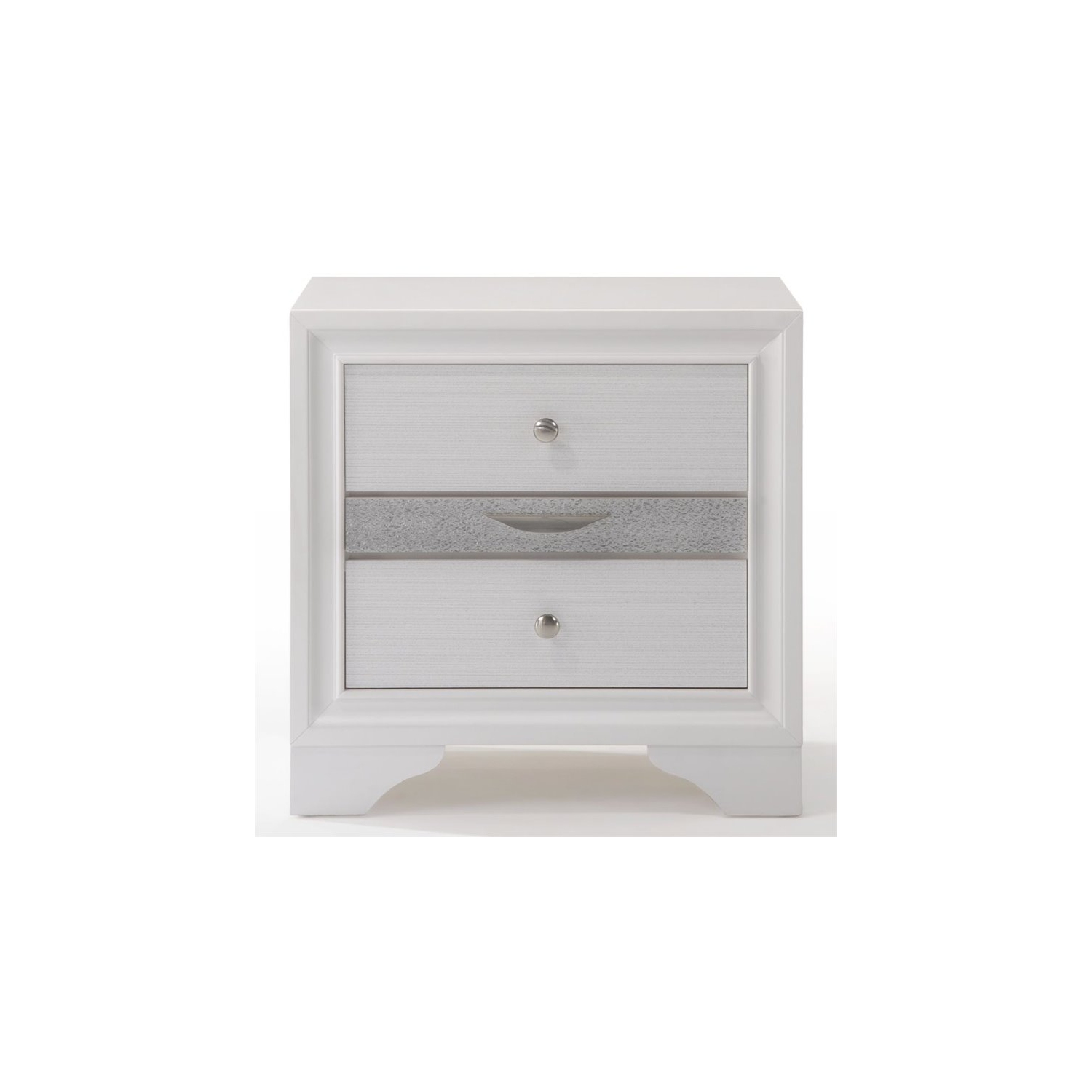 ACME Naima Square Wood 3-Drawers Bedroom Nightstand in White