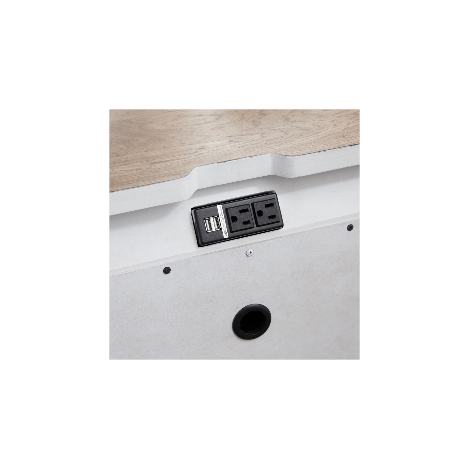 Farmhouse Reimagined White 3 Drawer Night Stand w/ Charging Station