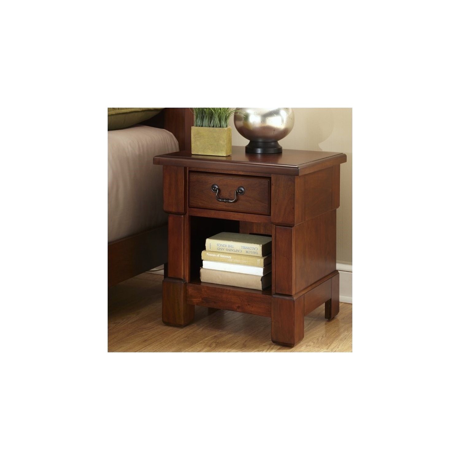 Bowery Hill Nightstand in Rustic Cherry