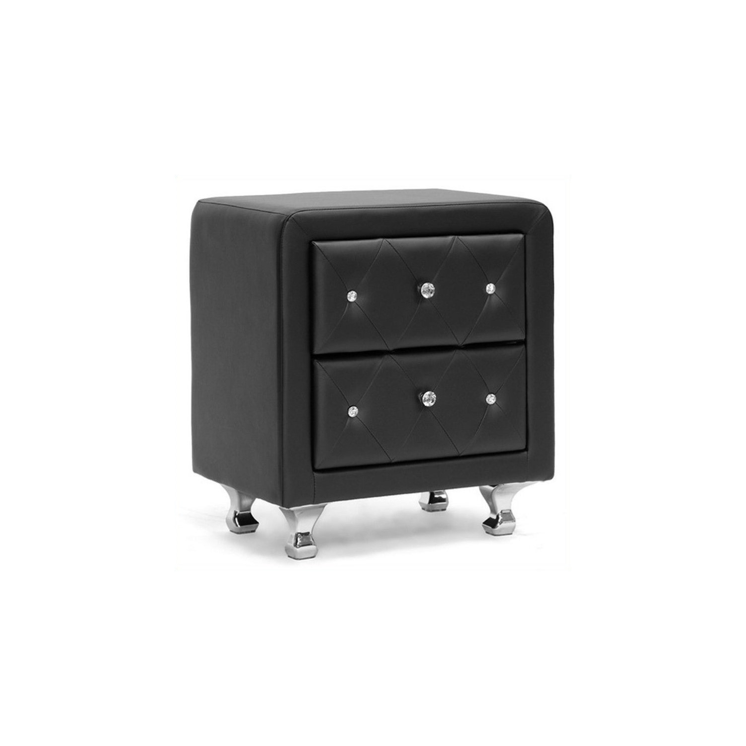 Baxton Studio Stella Nightstand in Black