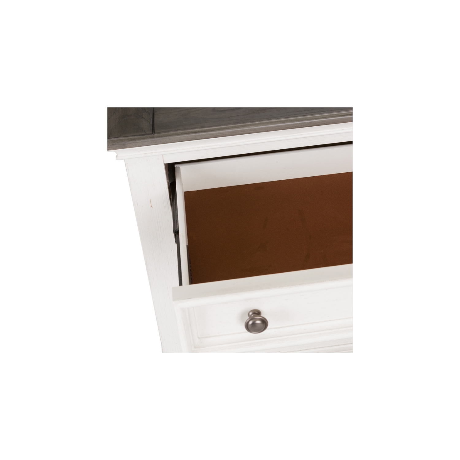 Table de chevet Allyson Park, blanc, avec station de recharge