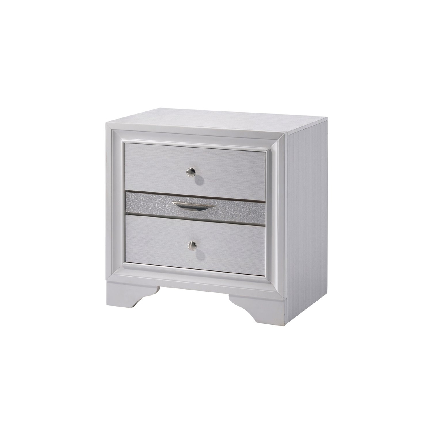 Furniture of America Laren Contemporary Solid Wood 3-Drawer Nightstand in White