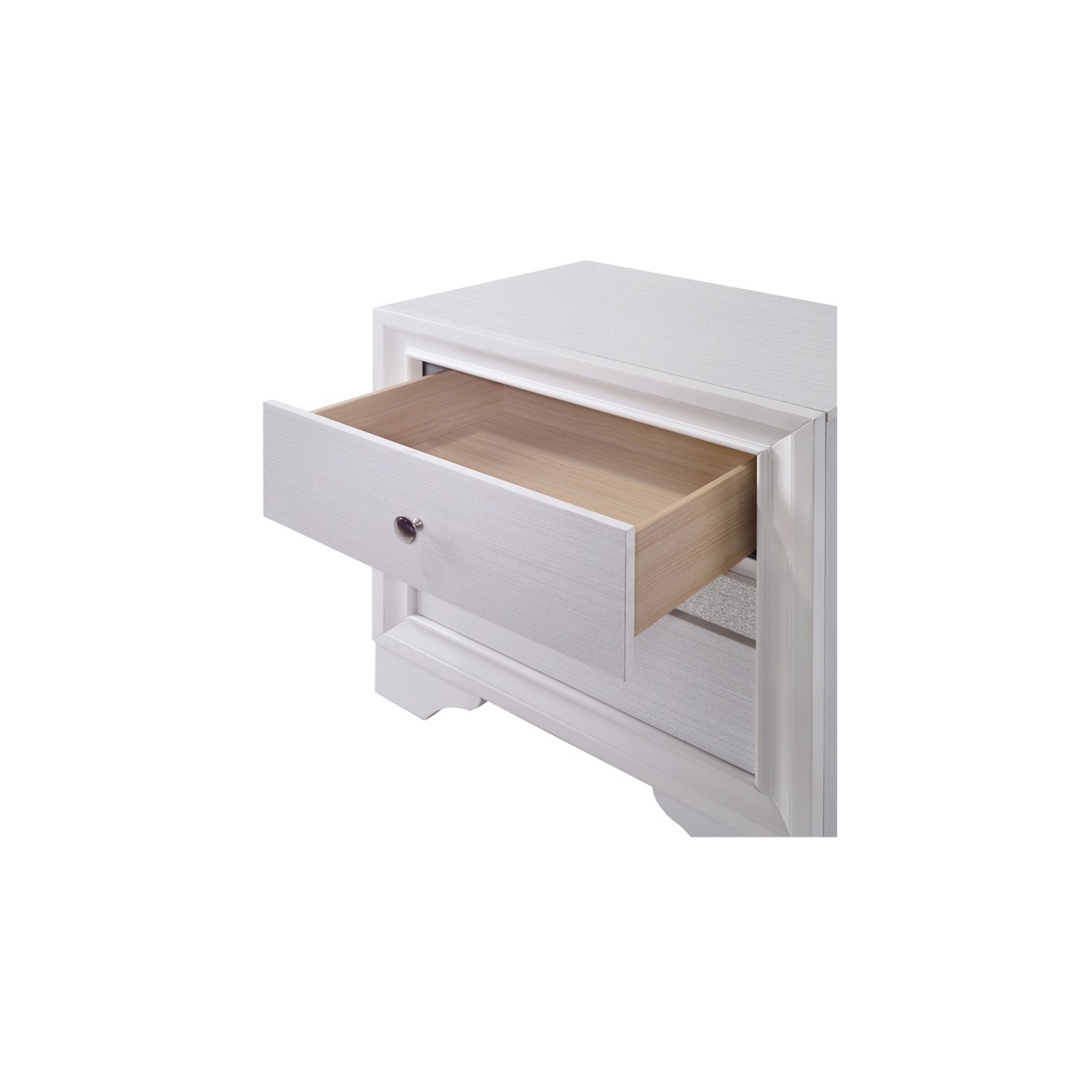Furniture of America Laren Contemporary Solid Wood 3-Drawer Nightstand in White