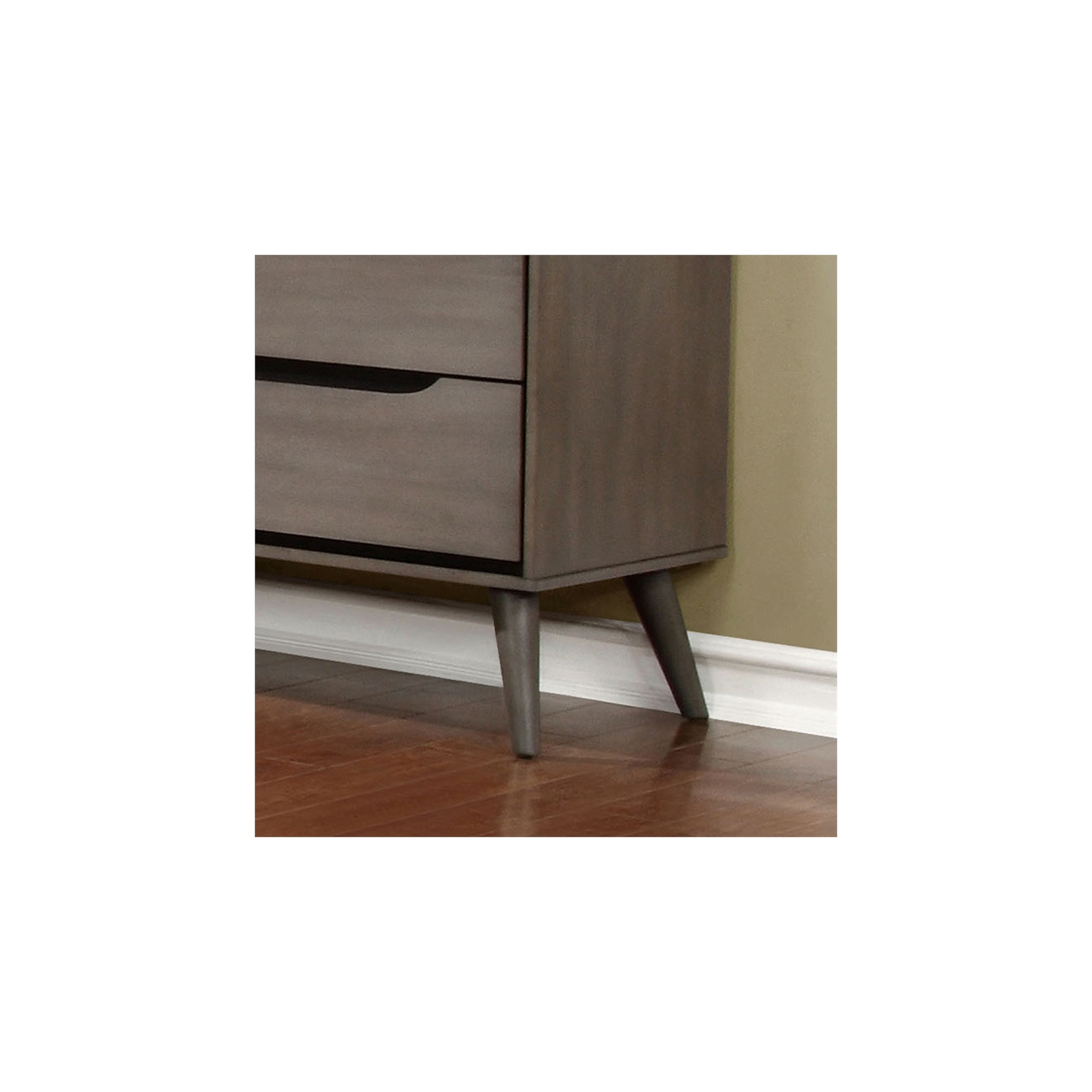 Furniture of America Belkor Mid-Century Modern Wood 2-Drawer Nightstand in Gray
