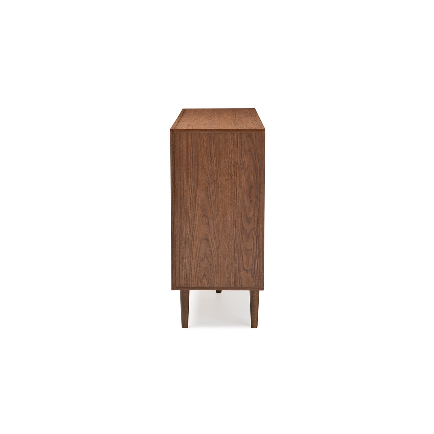 Baxton Studio Harlow 6 Drawer Double Dresser in White and Walnut