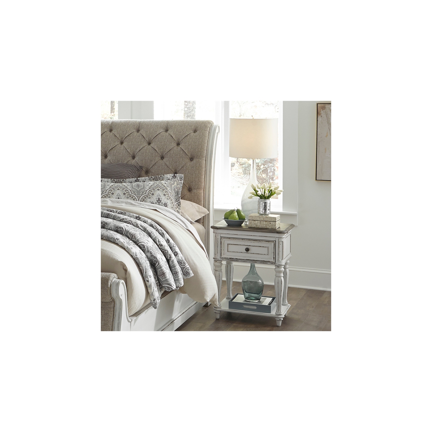 Magnolia Manor White Leg Night Stand