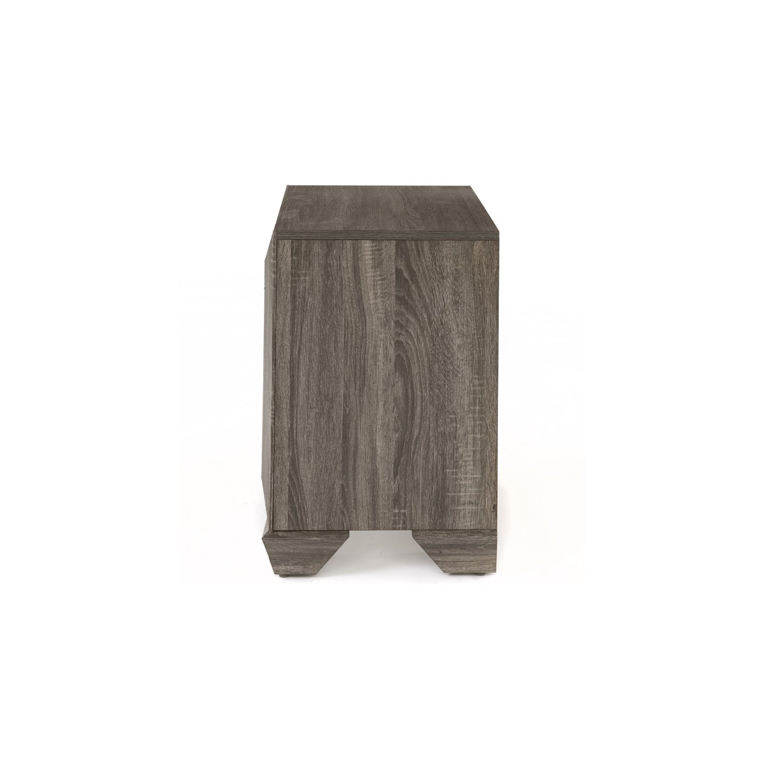 ACME Lyndon Square 2 Drawers Nightstand in Weathered Gray Grain