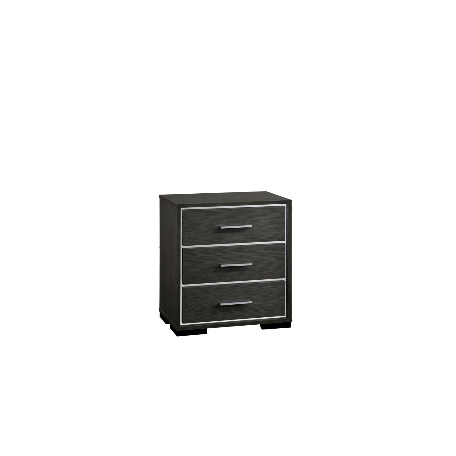 Furniture of America Henly Contemporary Wood 3-Drawer Nightstand in Warm Gray