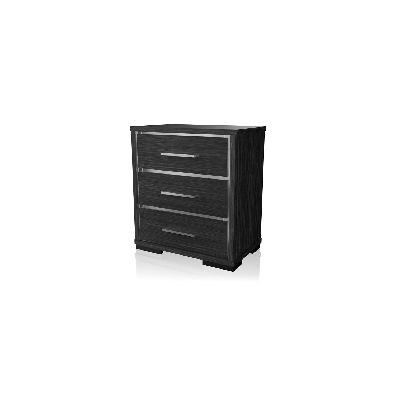 Furniture of America Henly Contemporary Wood 3-Drawer Nightstand in Warm Gray