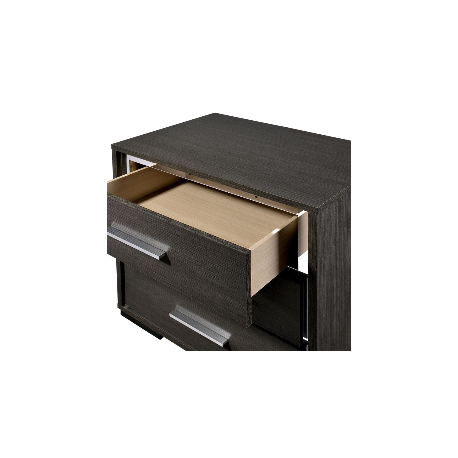 Furniture of America Henly Contemporary Wood 3-Drawer Nightstand in Warm Gray