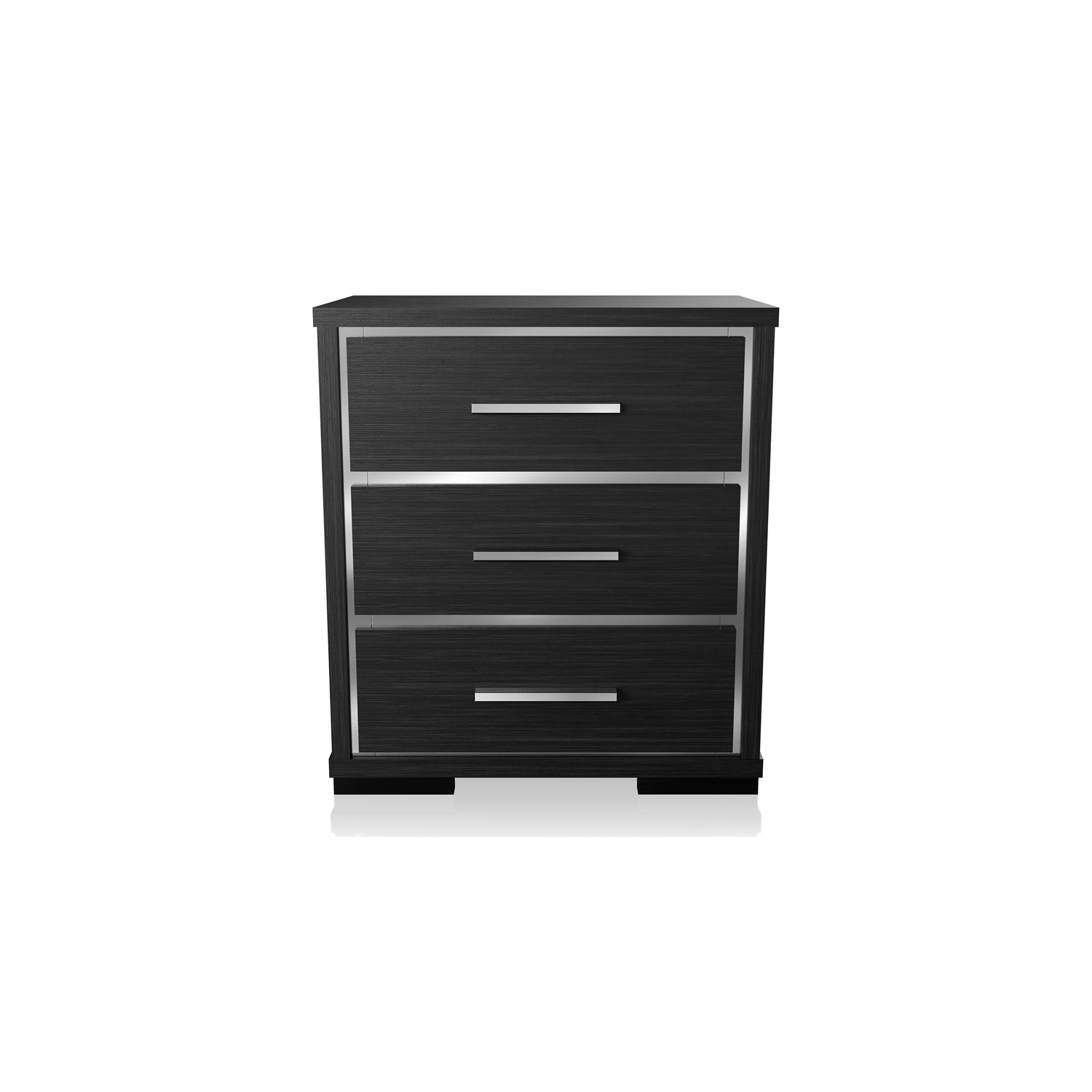 Furniture of America Henly Contemporary Wood 3-Drawer Nightstand in Warm Gray