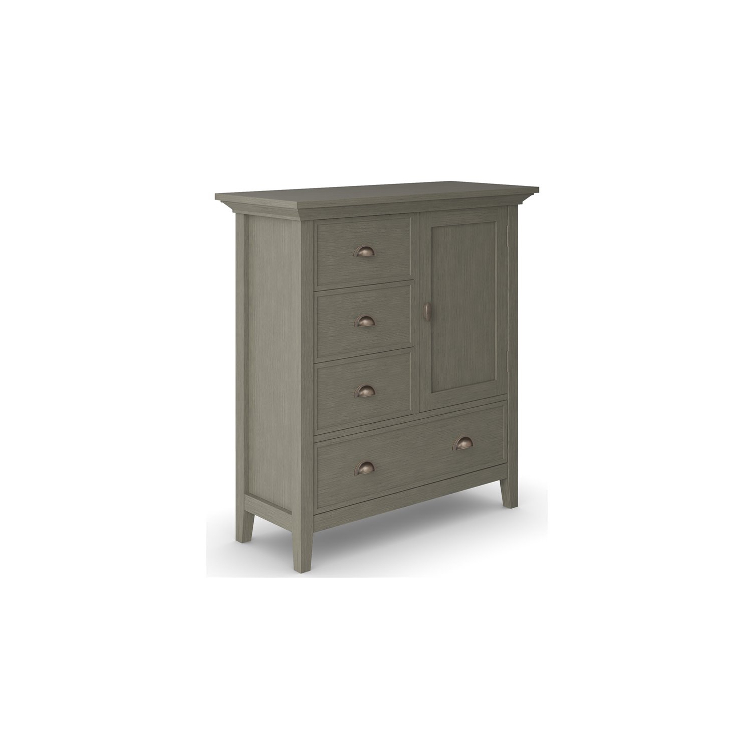 Simpli Home Redmond Wood 39" Transitional Medium Cabinet in Farmhouse Gray