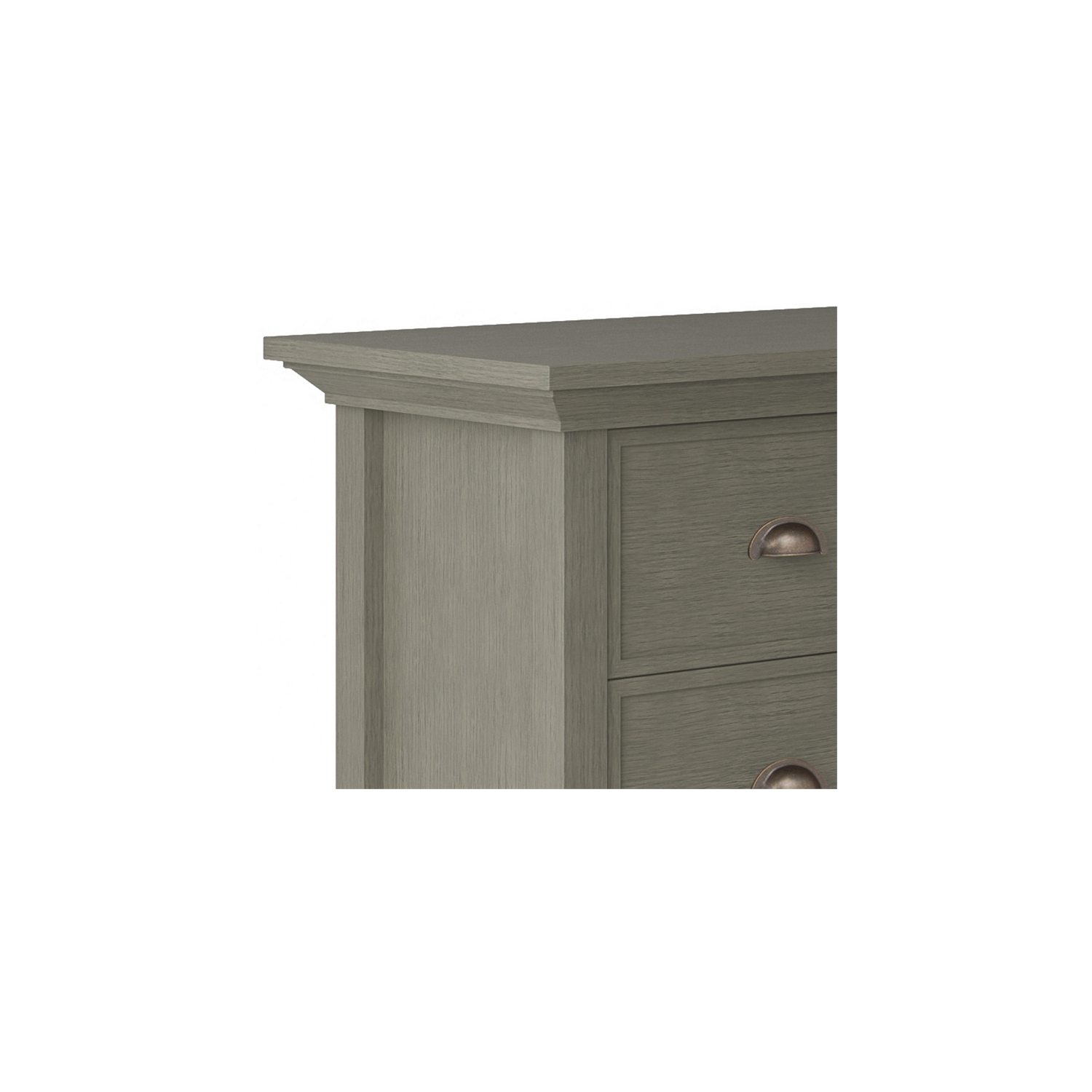 Simpli Home Redmond Wood 39" Transitional Medium Cabinet in Farmhouse Gray