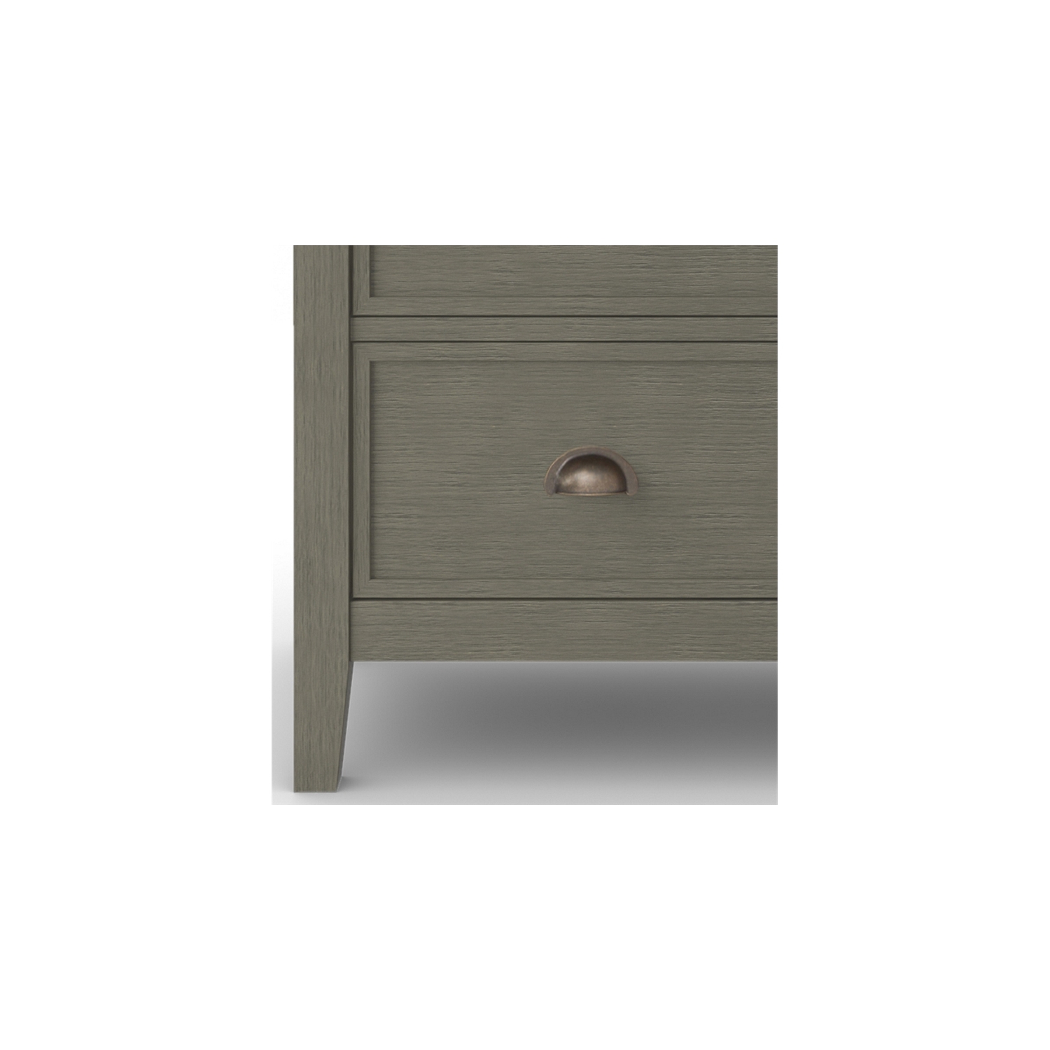 Simpli Home Redmond Wood 39" Transitional Medium Cabinet in Farmhouse Gray